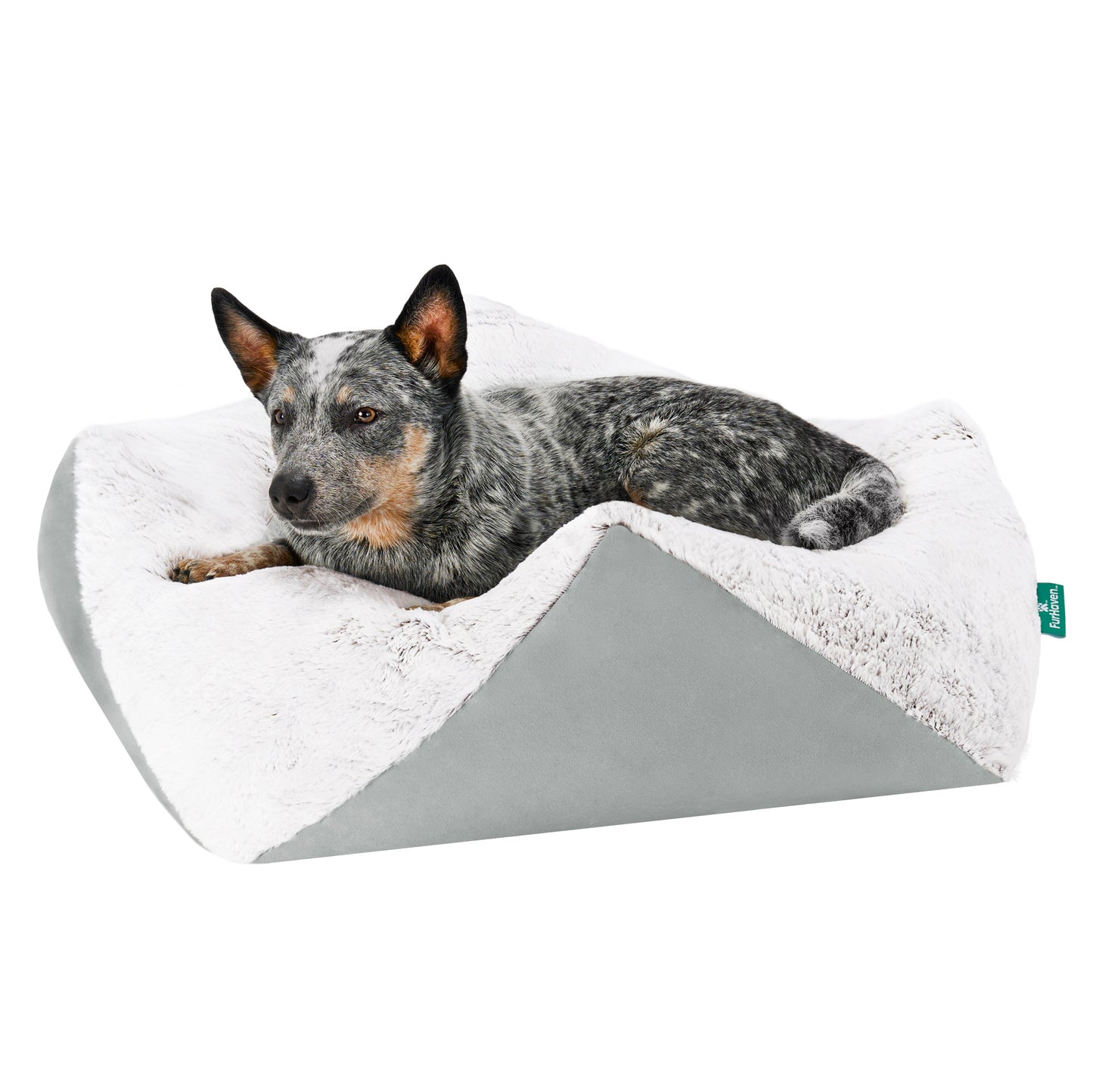 Stone-Embossed Faux Fur Pouf Pet Bed