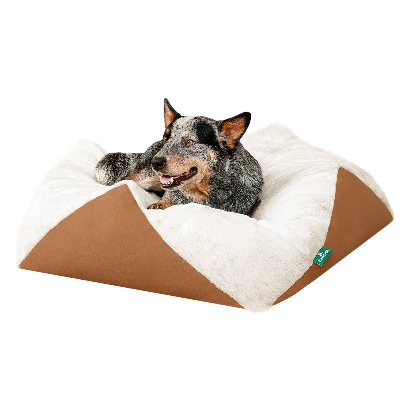 Stone-Embossed Faux Fur Pouf Pet Bed