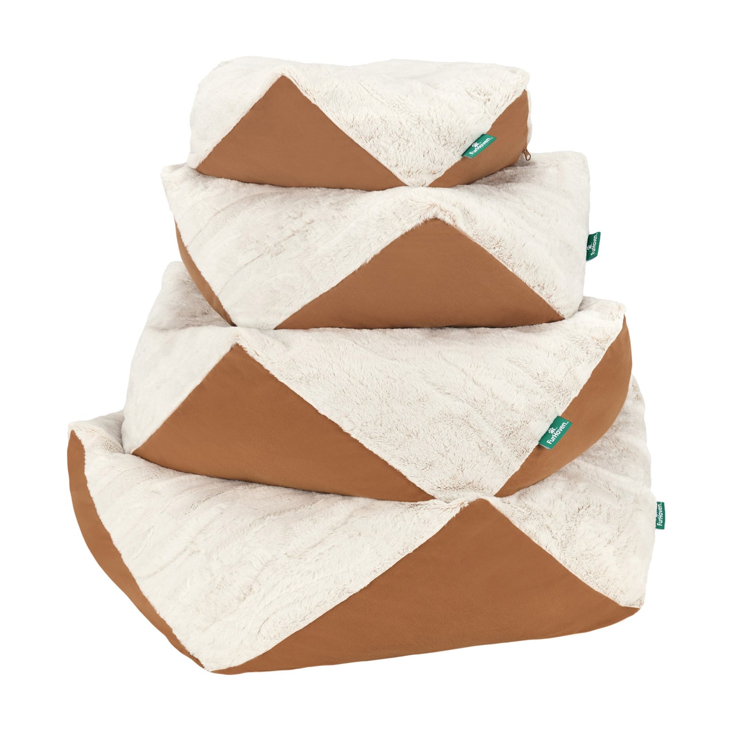 Stone-Embossed Faux Fur Pouf Pet Bed