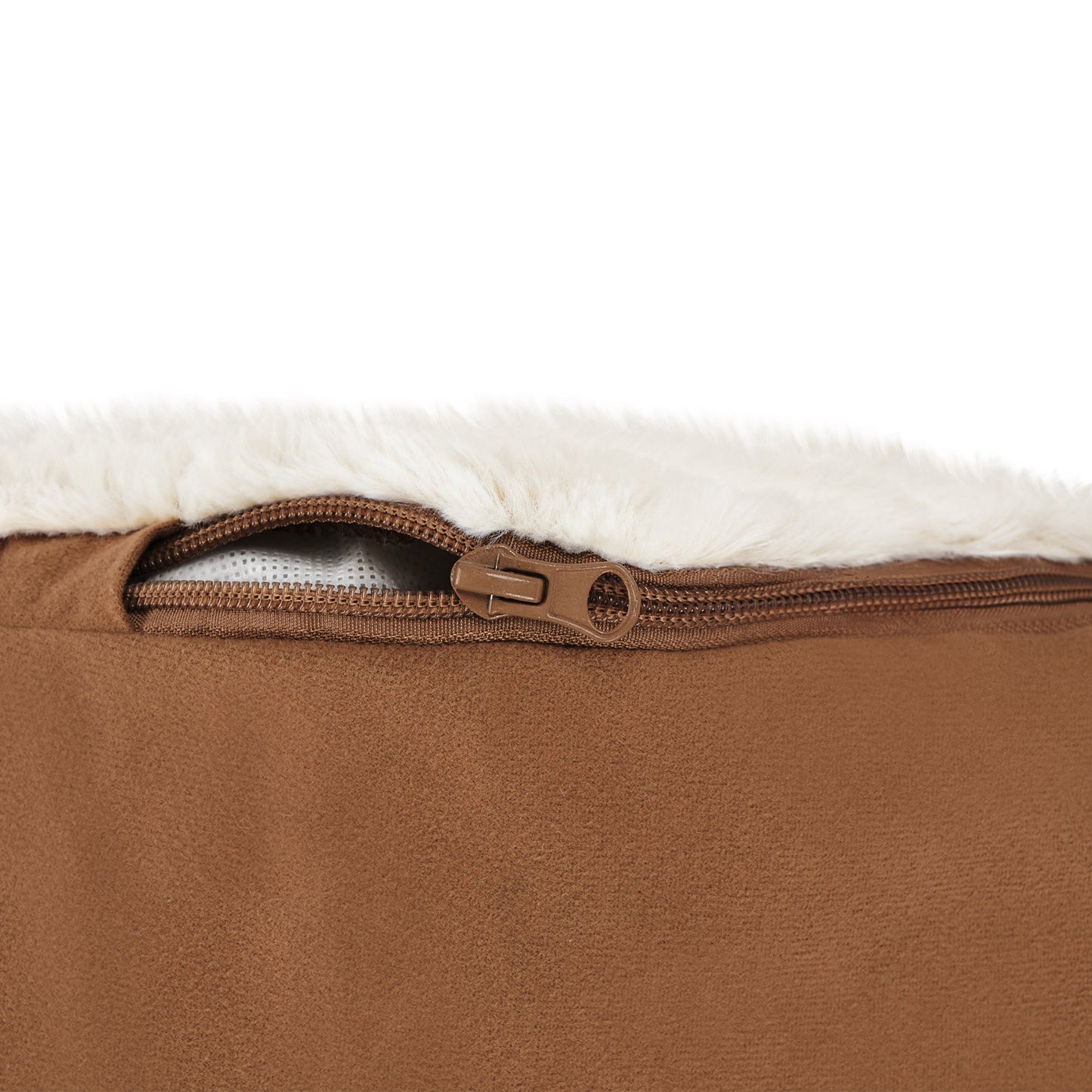 Stone-Embossed Faux Fur Pouf Pet Bed