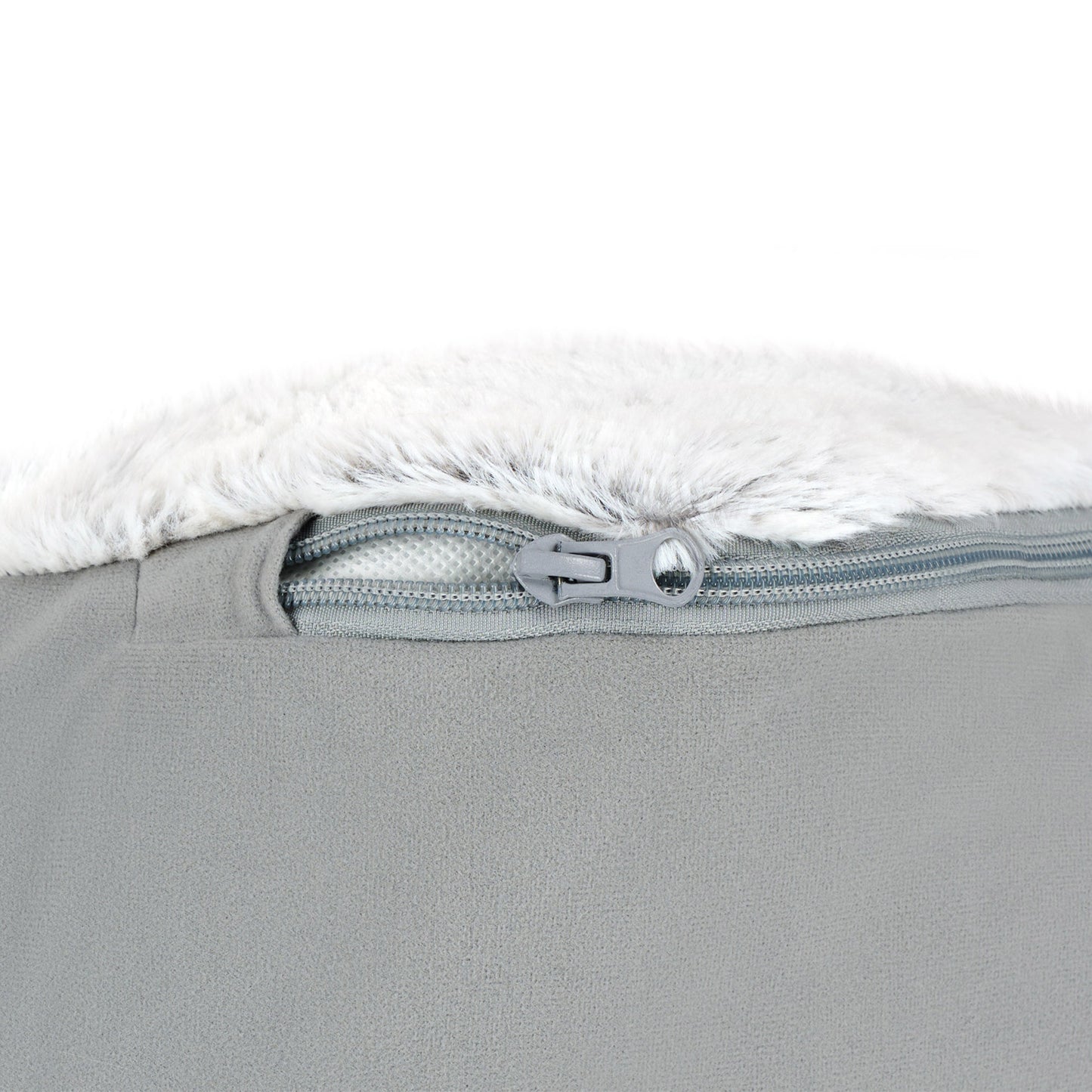 Stone-Embossed Faux Fur Pouf Pet Bed