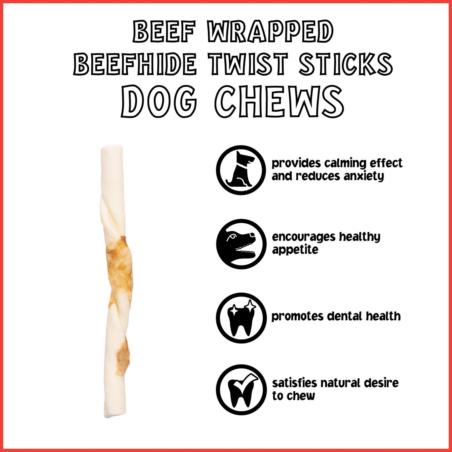 Pet Factory - Twistedz American Beefhide Twist Sticks with Meat Wrap 5" Dog Treats