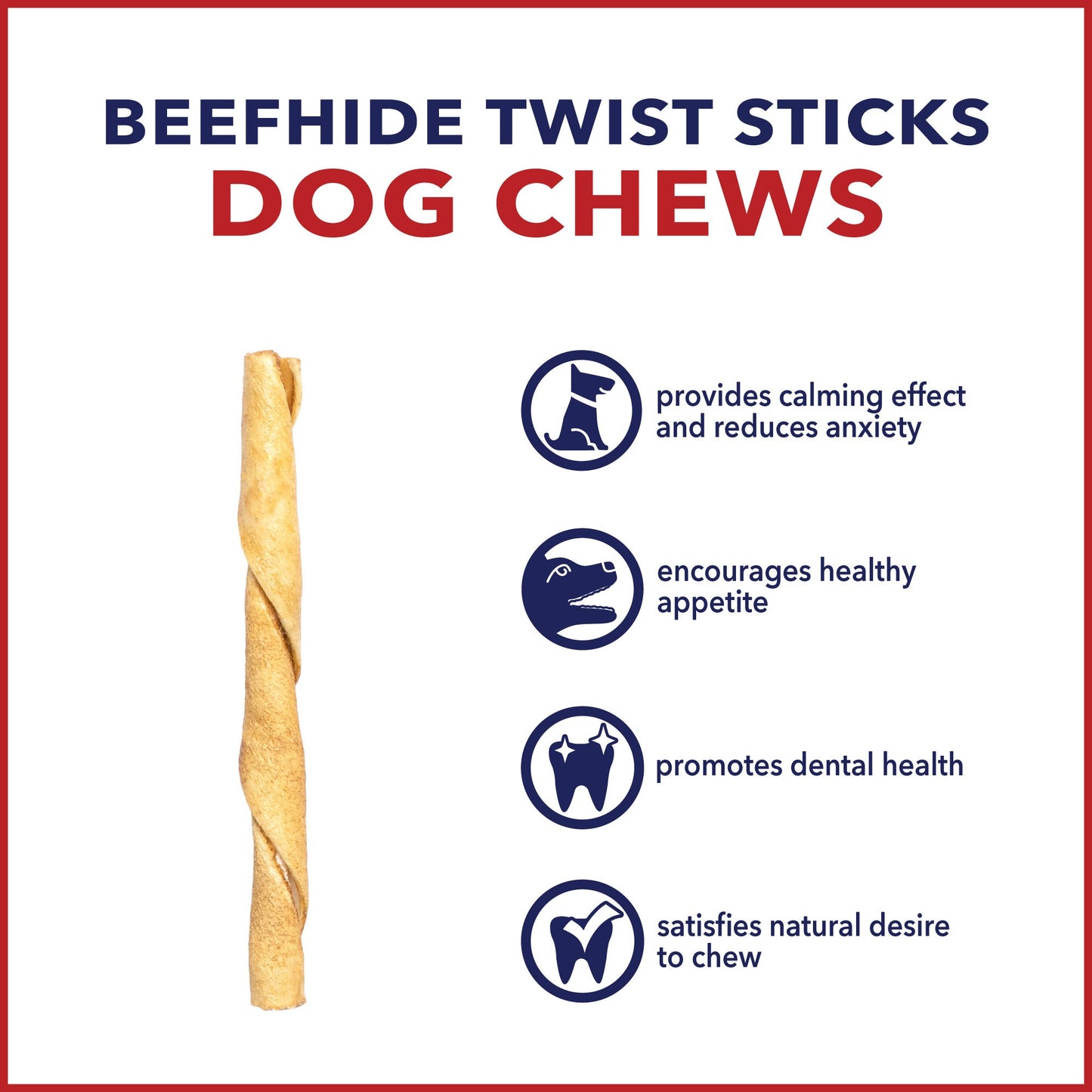 Pet Factory - American Beefhide Twist Sticks Flavored Dog Treats, 5"