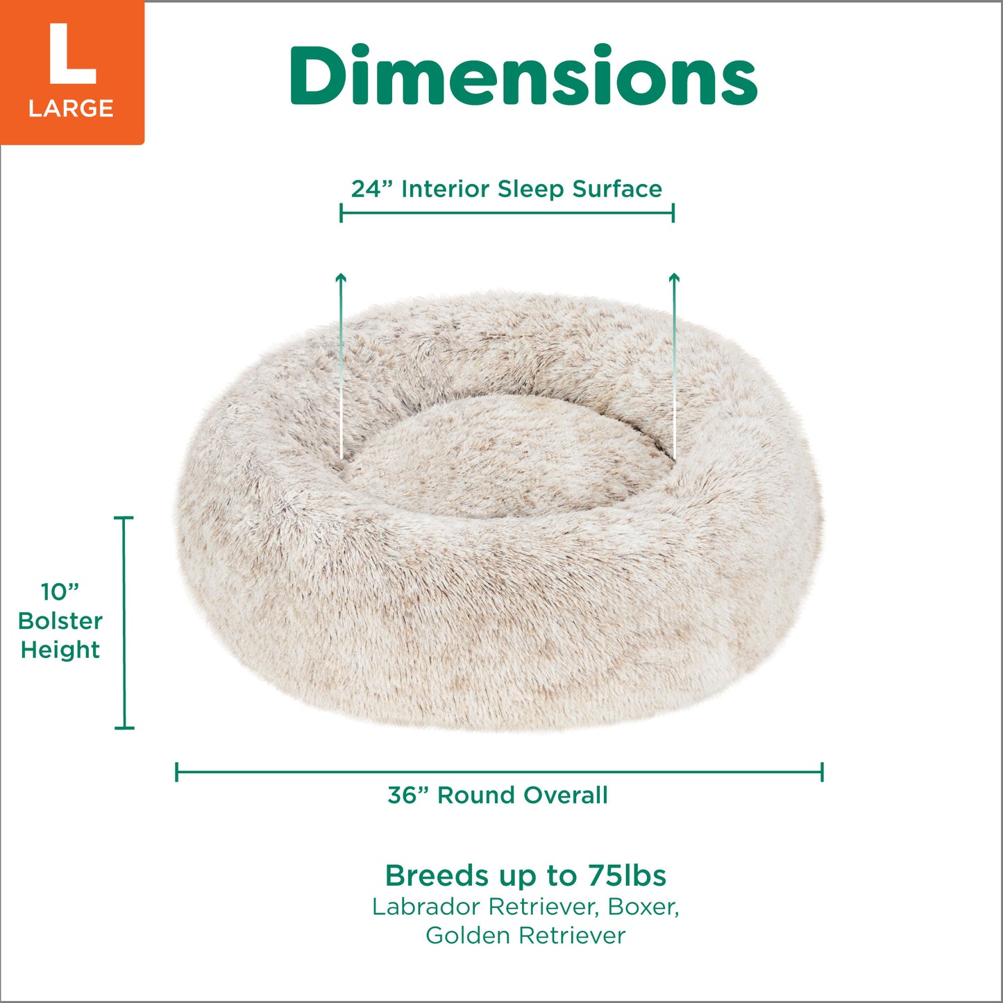 Calming Cuddler Long Fur Donut Dog Bed