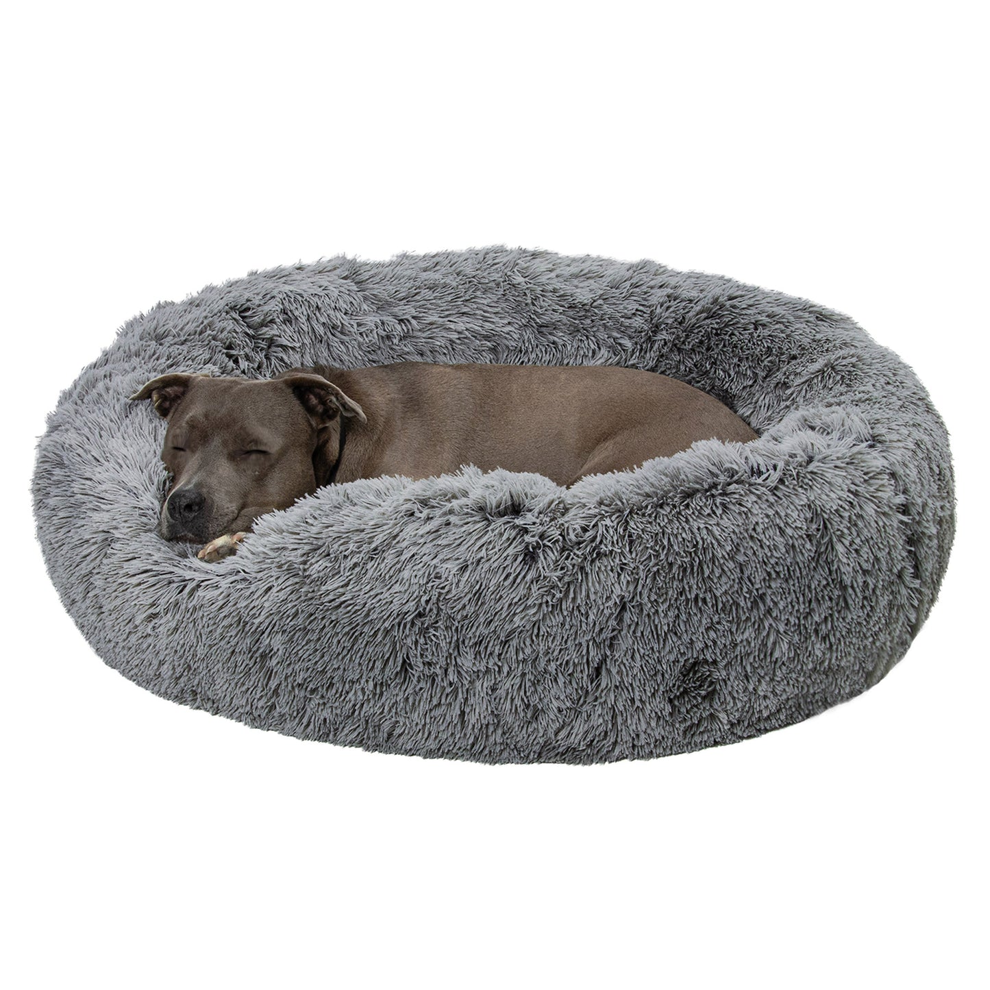 Calming Cuddler Long Fur Donut Dog Bed