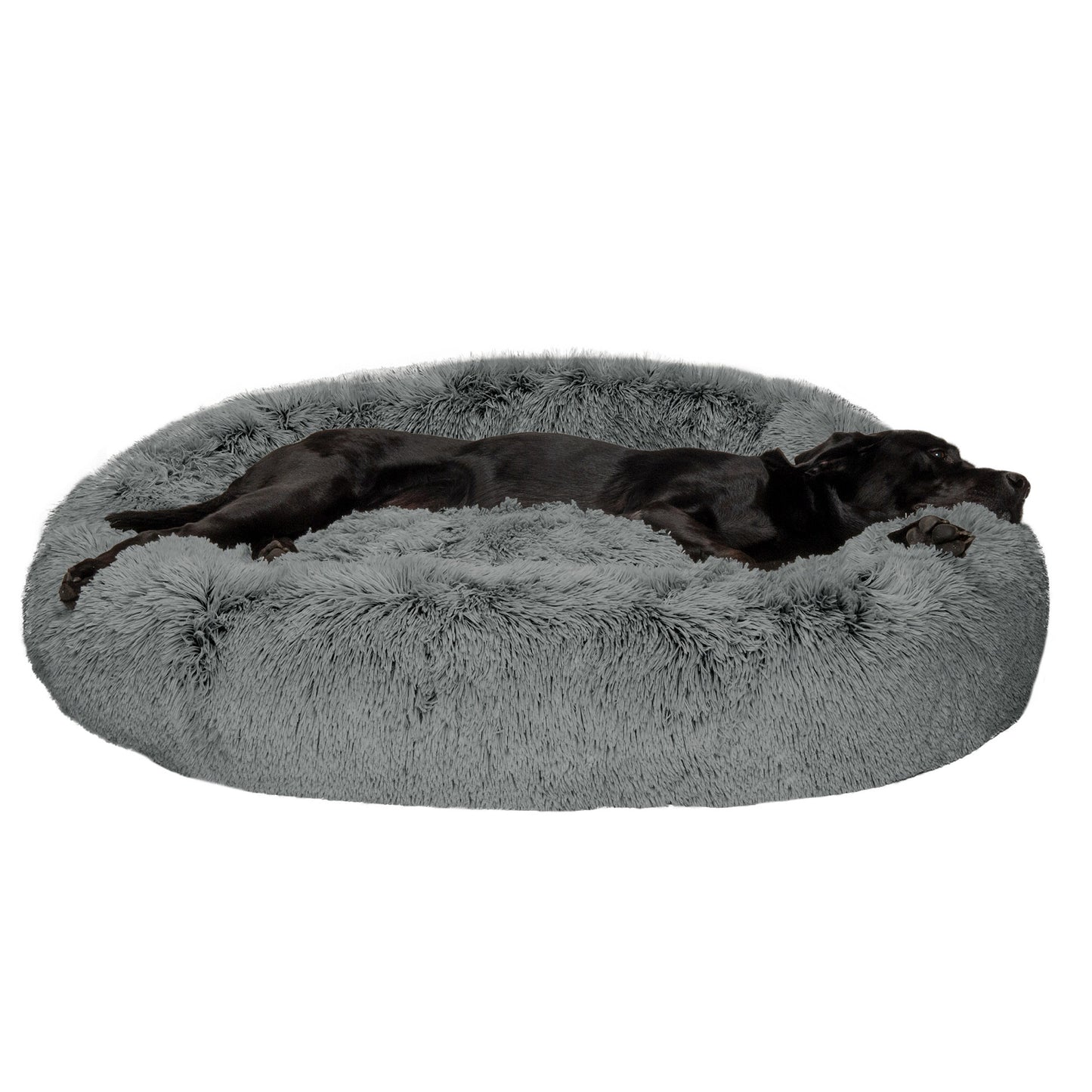 Calming Cuddler Long Fur Donut Dog Bed