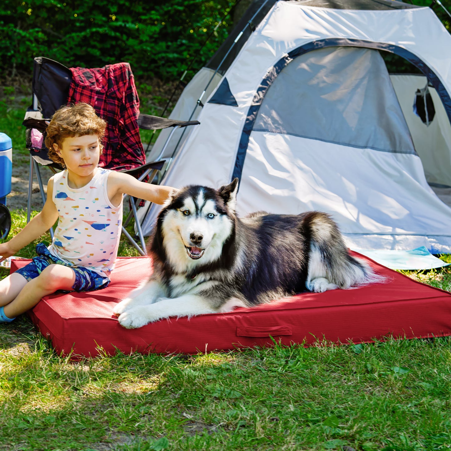 Grid Indoor-Outdoor Deluxe Mattress Pet Bed