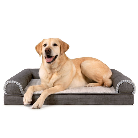 Sofa Dog Bed - Luxe Fur & Performance Linen