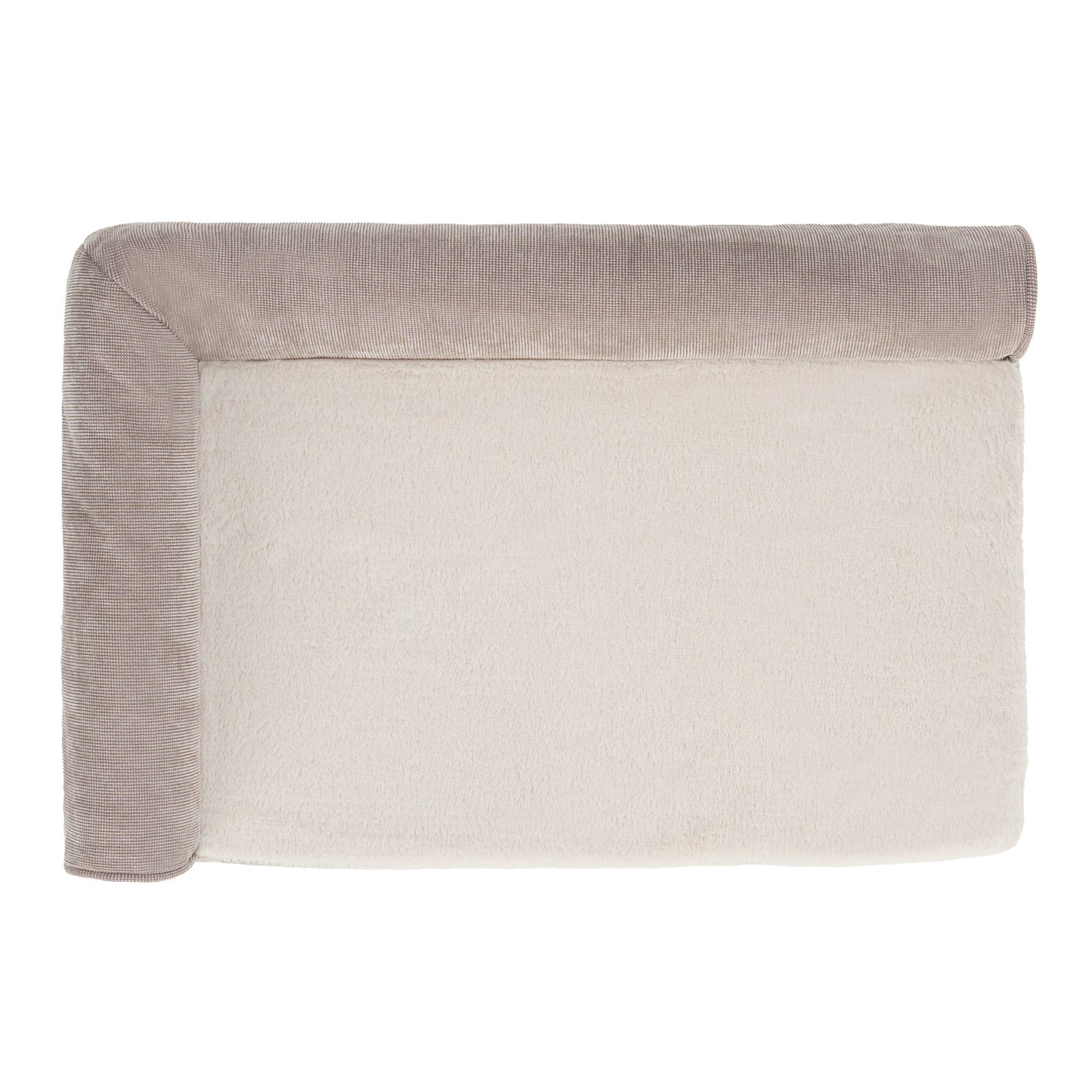 Plush & Grid Cord Deluxe L-Chaise Pet Bed