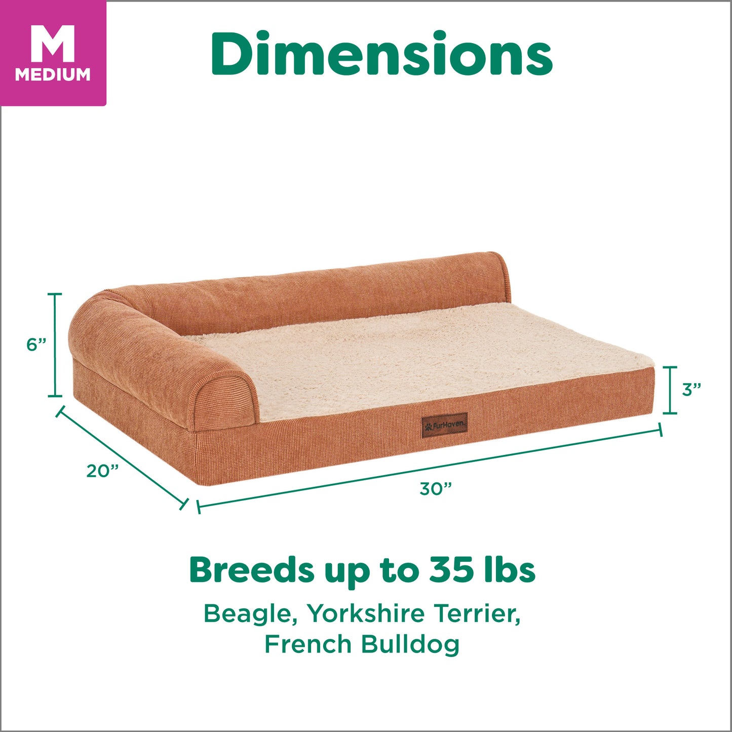 Plush & Grid Cord Deluxe L-Chaise Pet Bed