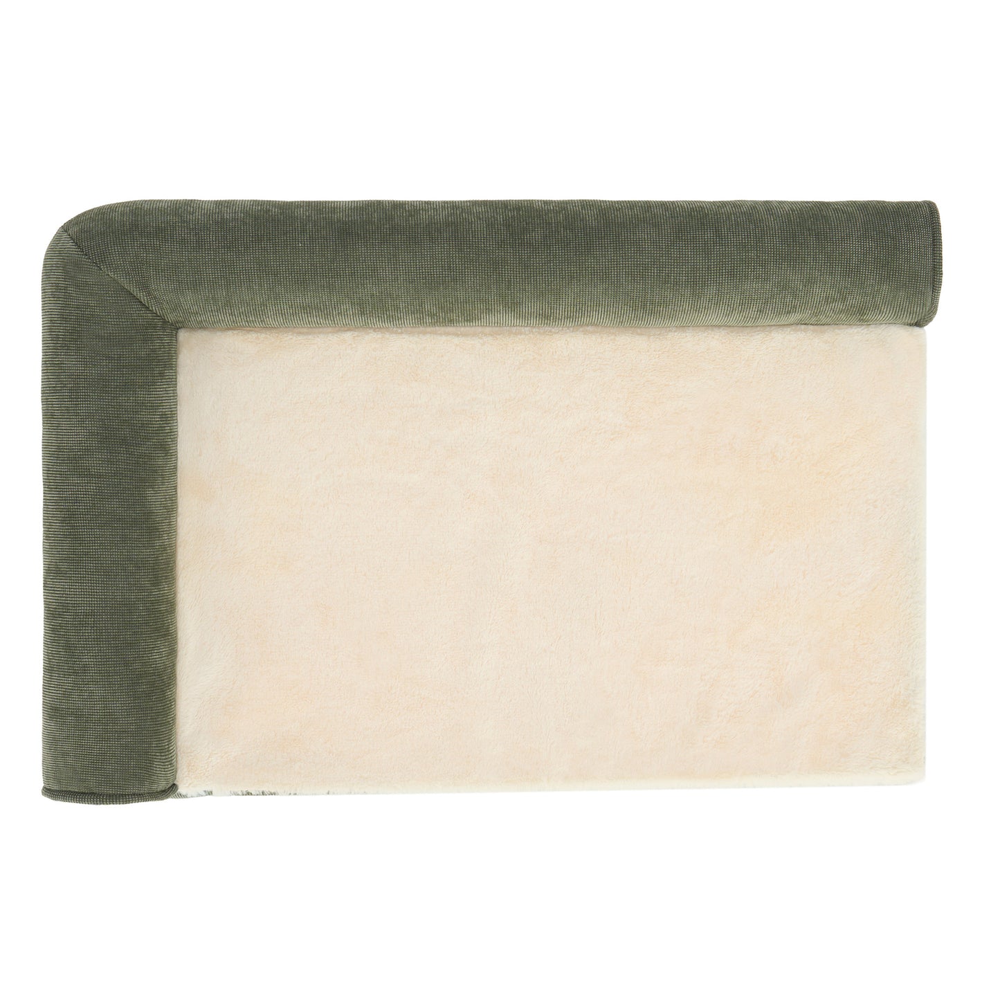 Plush & Grid Cord Deluxe L-Chaise Pet Bed