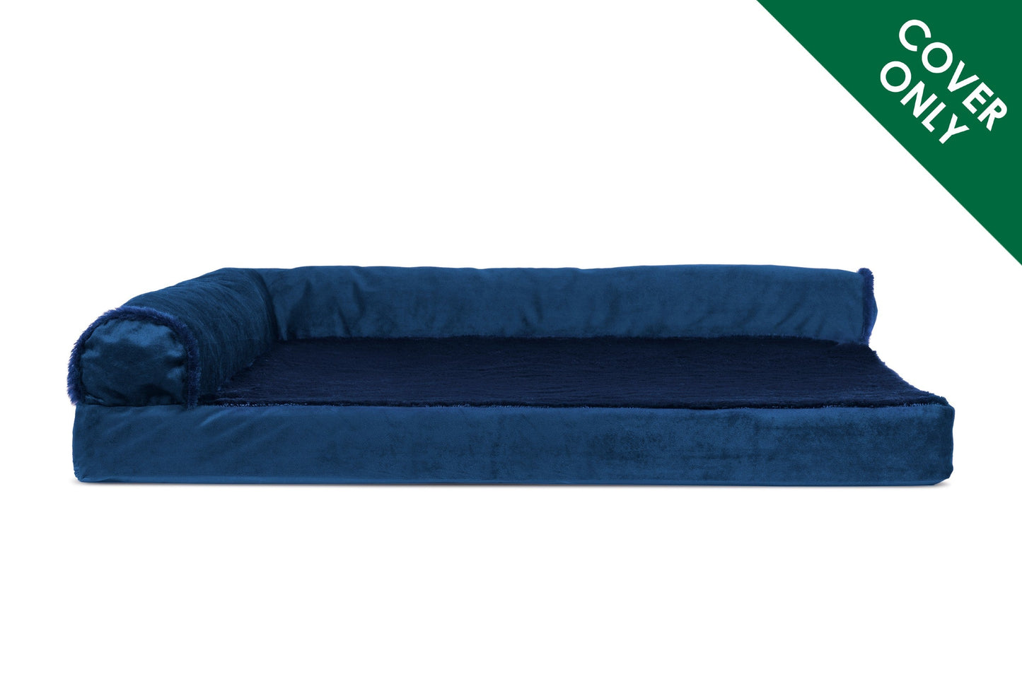 Deluxe Chaise Lounge Dog Bed - Faux Fur & Velvet - Cover