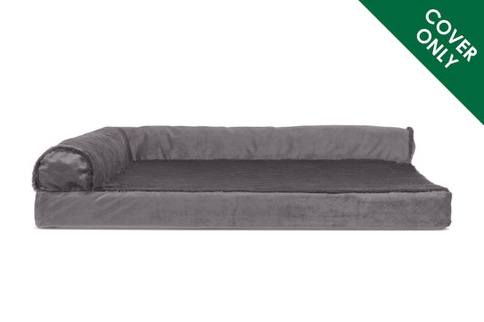 Deluxe Chaise Lounge Dog Bed - Faux Fur & Velvet - Cover
