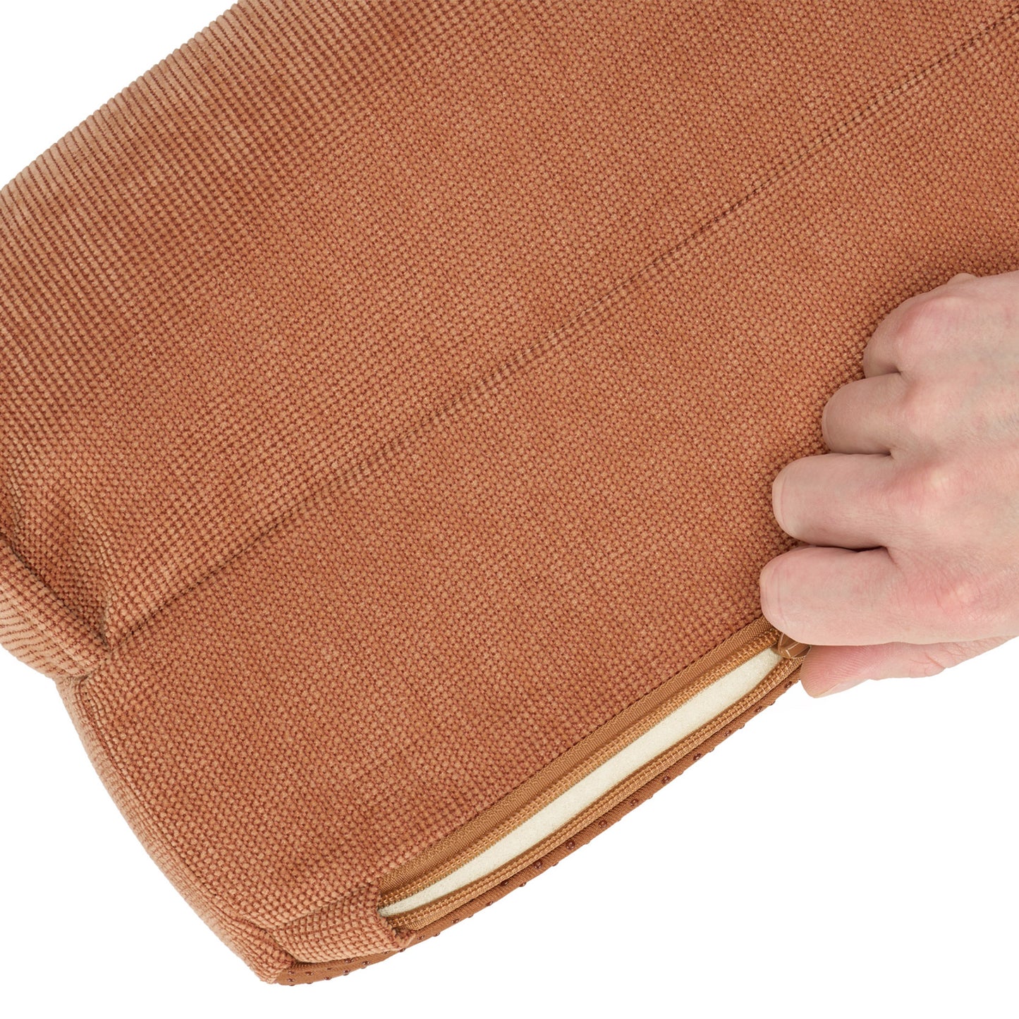 Plush & Grid Cord Deluxe L-Chaise Pet Bed