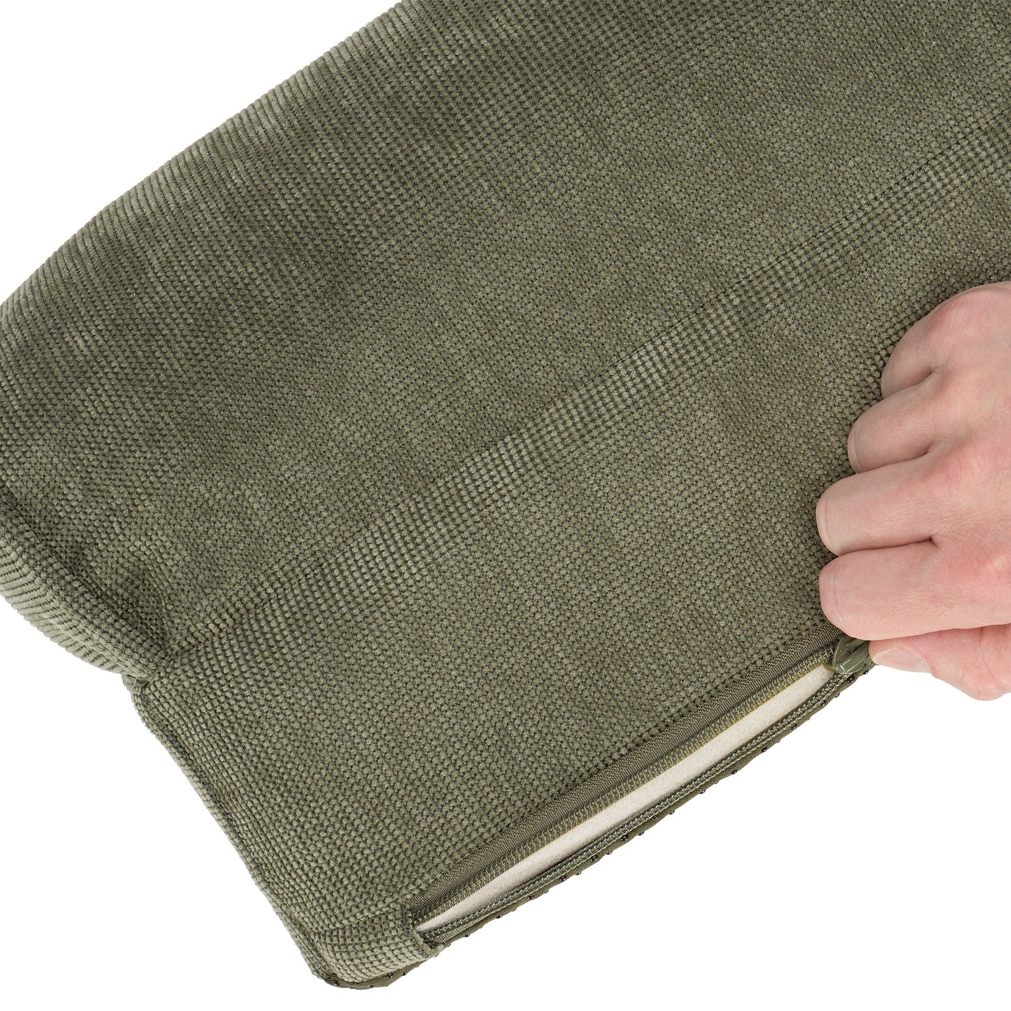 Plush & Grid Cord Deluxe L-Chaise Pet Bed