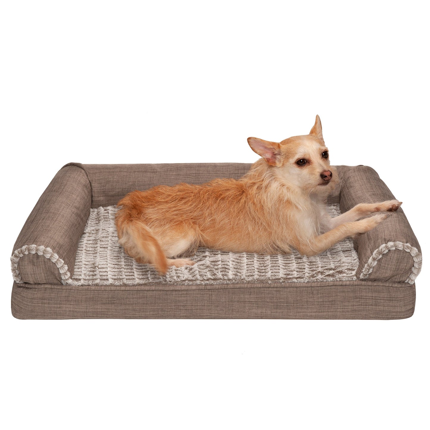 Sofa Dog Bed - Luxe Fur & Performance Linen
