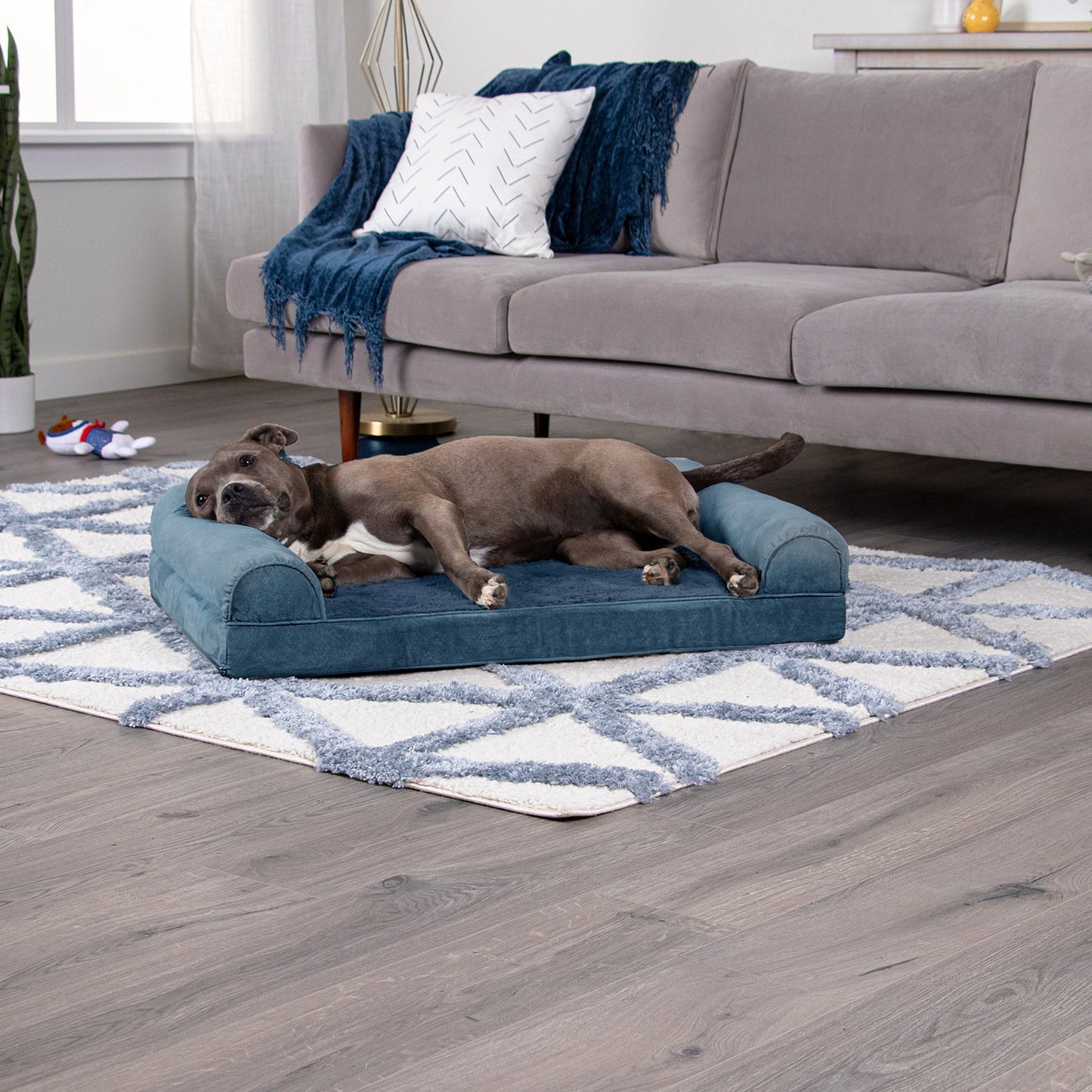 Sofa Dog Bed - Faux Fur & Velvet