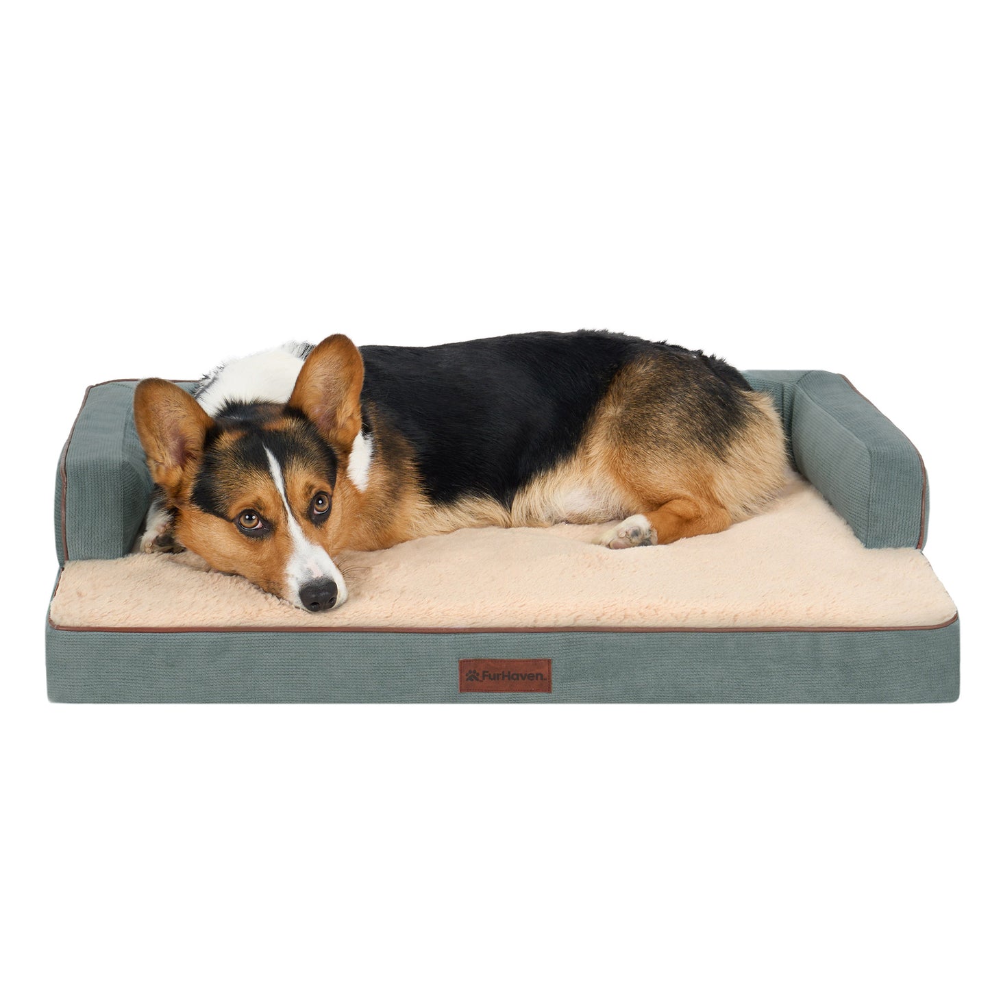 Plush & Cable Corduroy Comfy Couch Pet Bed