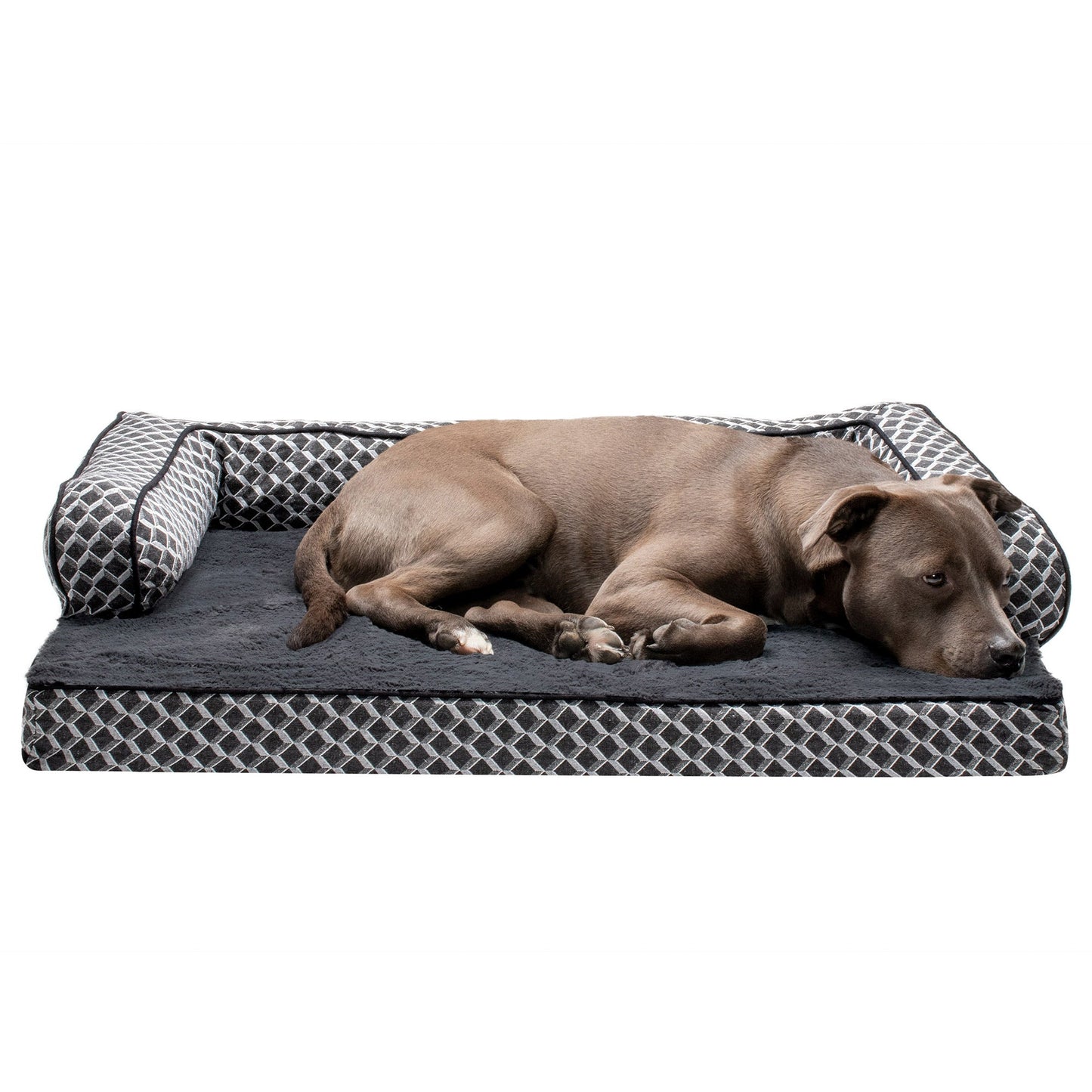 Sofa Dog Bed - Plush & Diamond Decor Comfy Couch