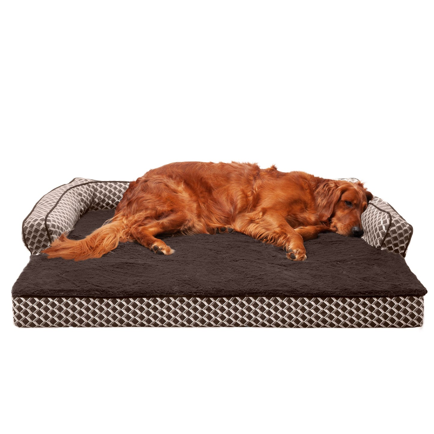 Sofa Dog Bed - Plush & Diamond Decor Comfy Couch