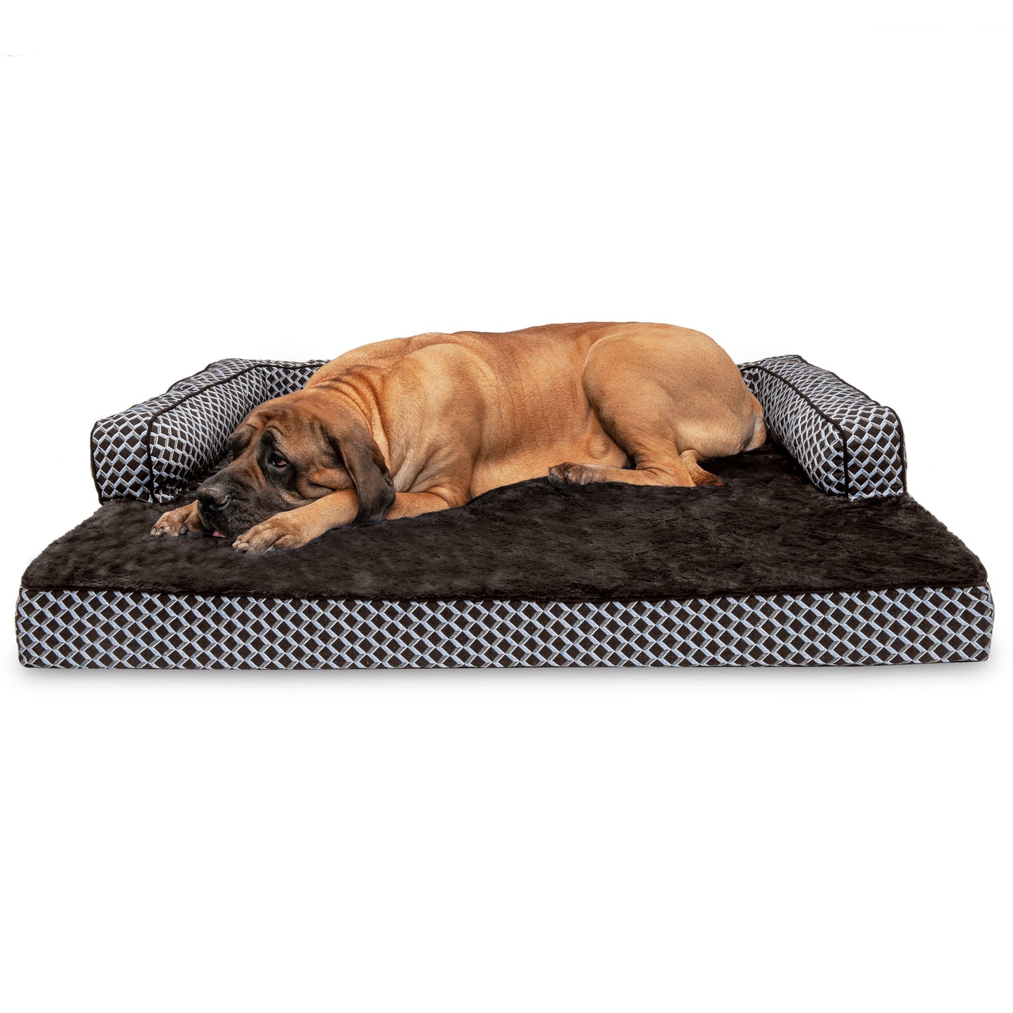 Sofa Dog Bed - Plush & Diamond Decor Comfy Couch