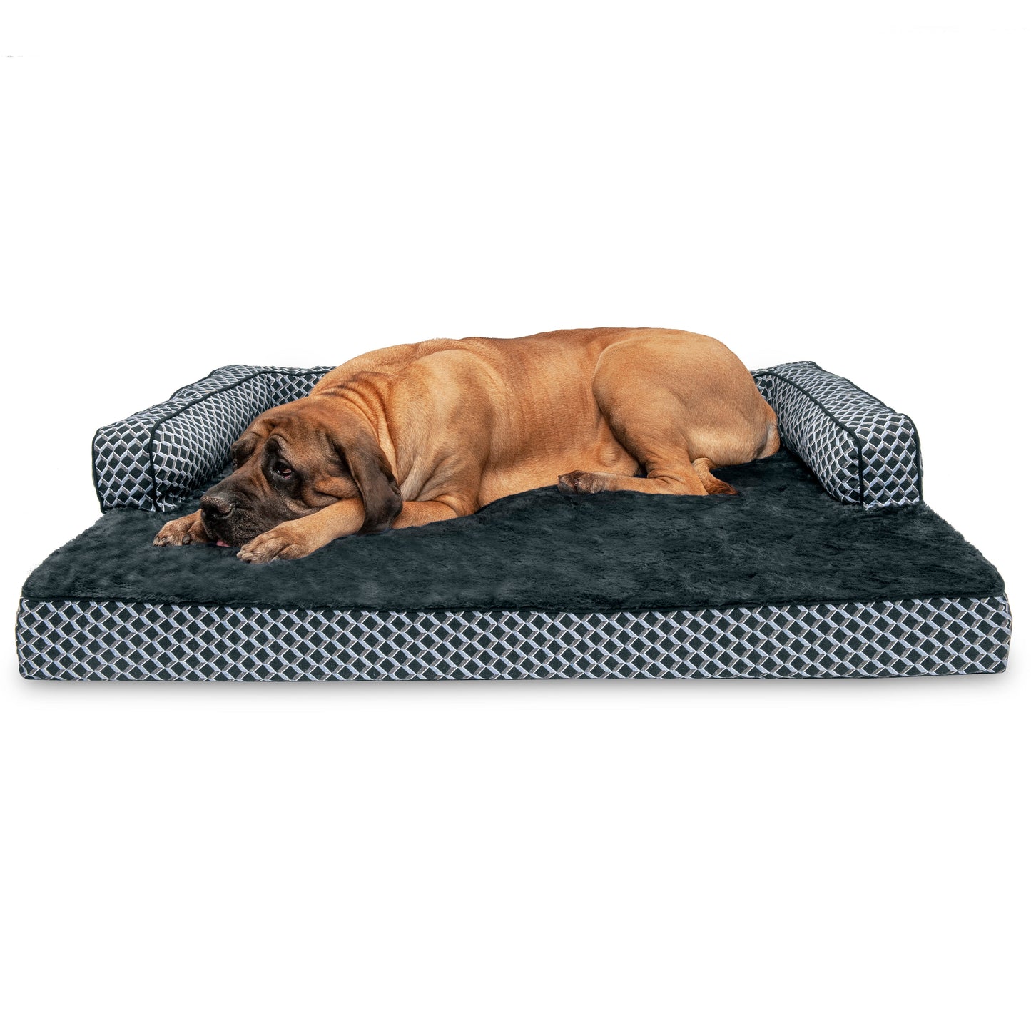 Sofa Dog Bed - Plush & Diamond Decor Comfy Couch