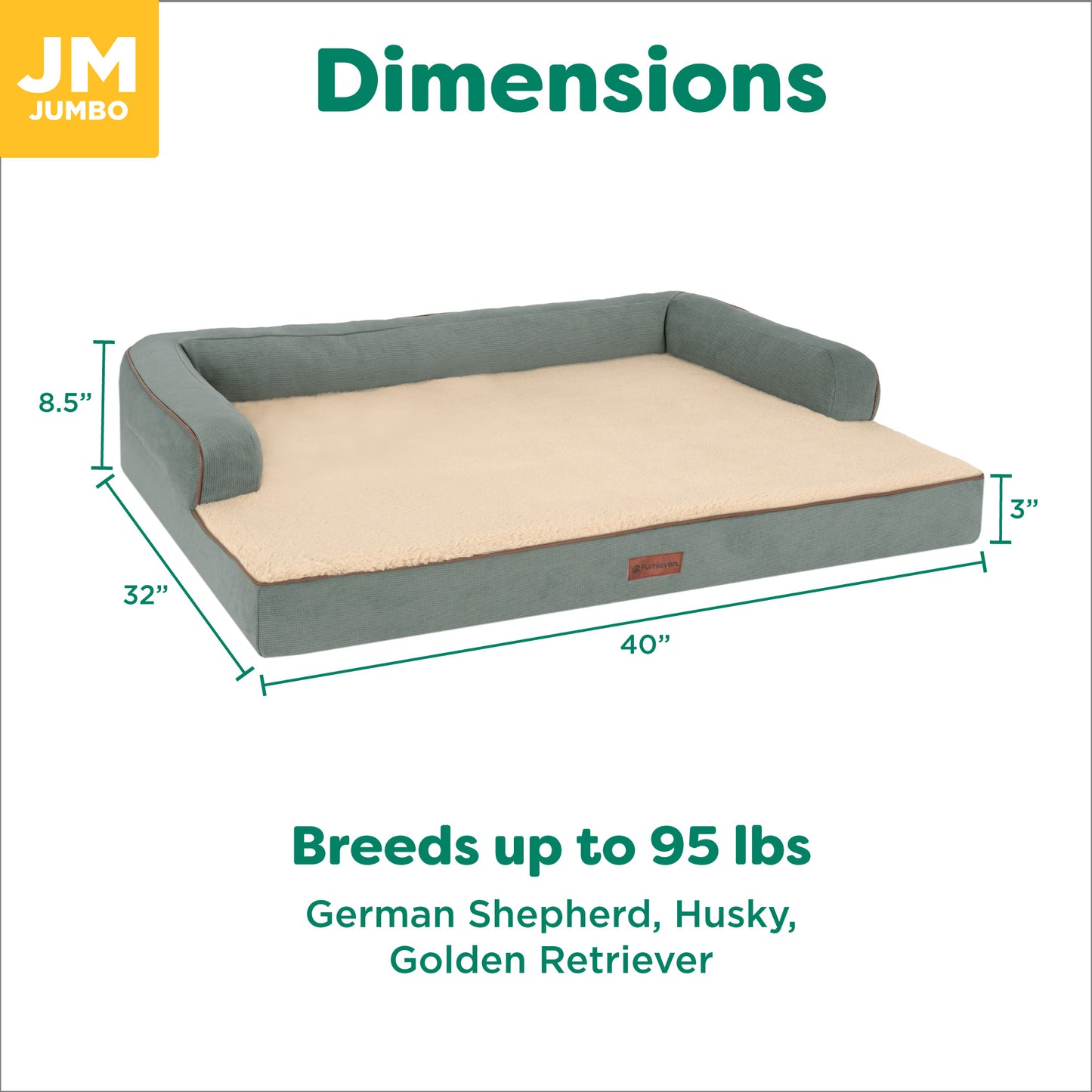 Plush & Cable Corduroy Comfy Couch Pet Bed