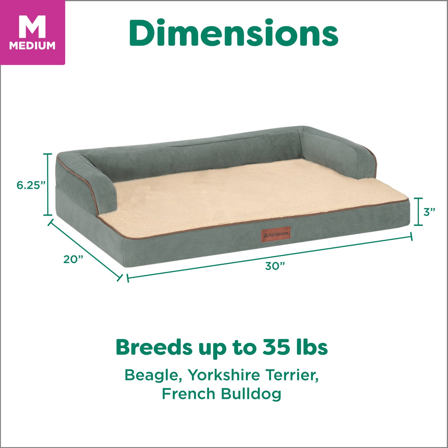 Plush & Cable Corduroy Comfy Couch Pet Bed