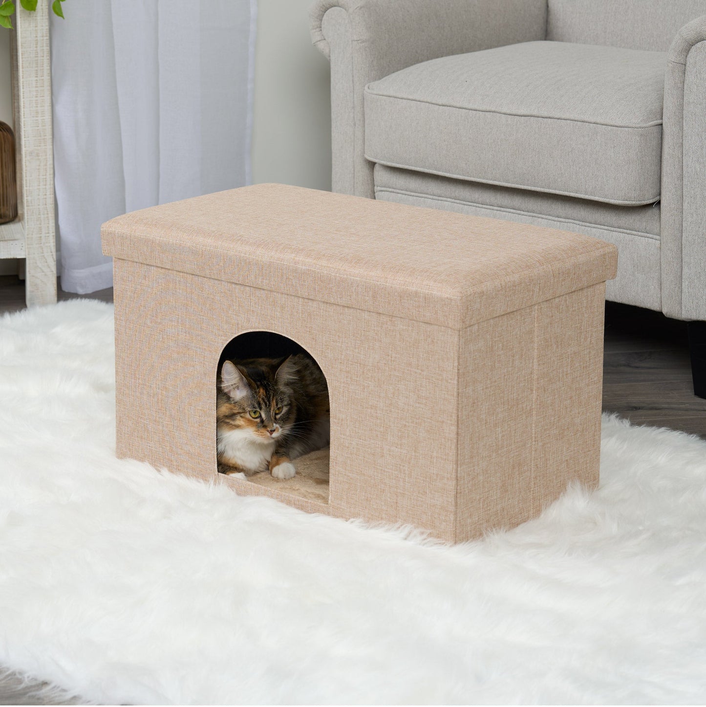 Pet House Footstool Ottoman Hideaway