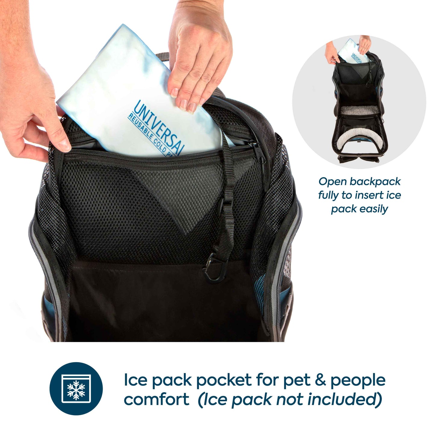 Elevation Pet Backpack for Cats & Dogs, Blue, Medium