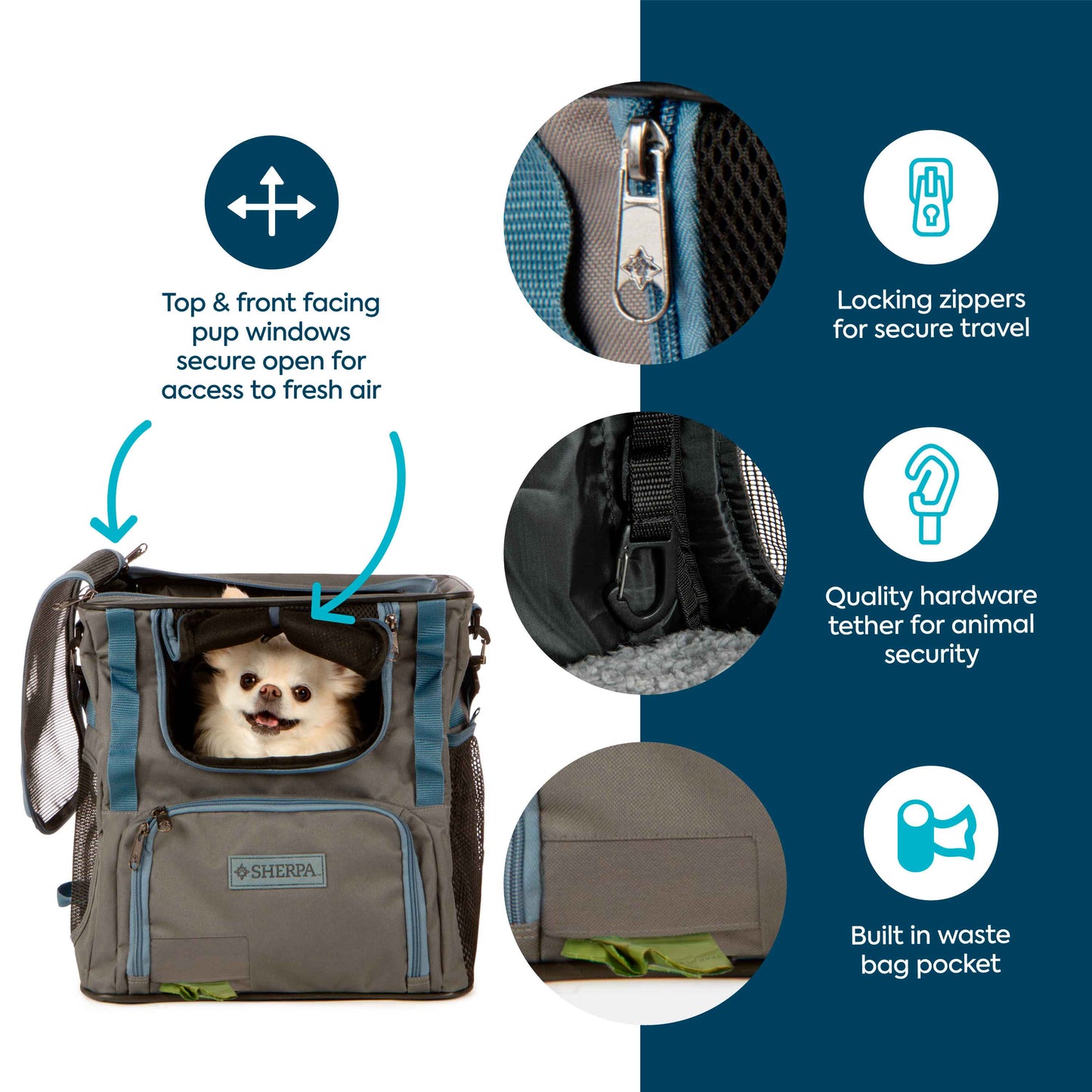 Trek Tote 2-in-1 Pet Backpack & Tote for Cats & Dogs, Medium