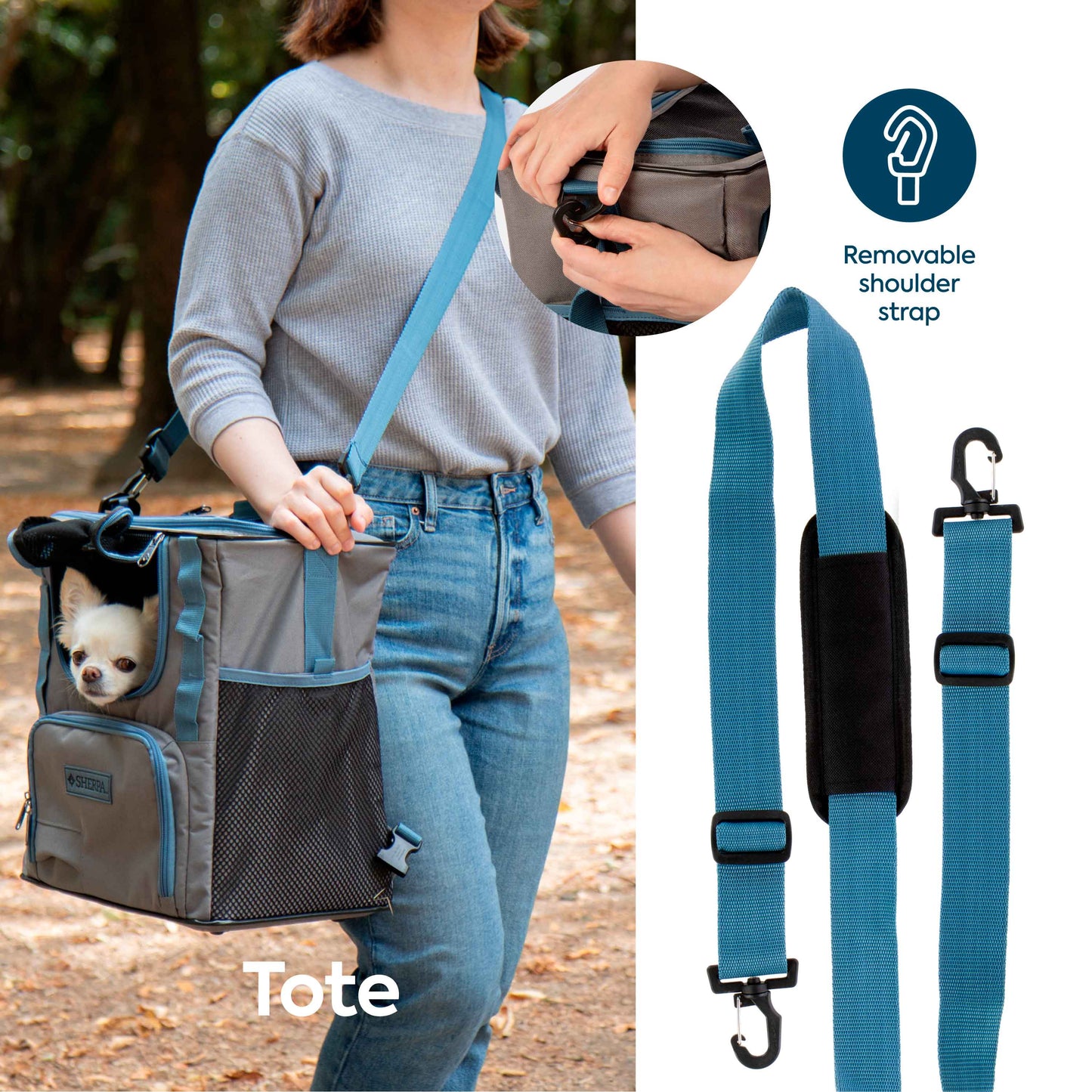 Trek Tote 2-in-1 Pet Backpack & Tote for Cats & Dogs, Medium