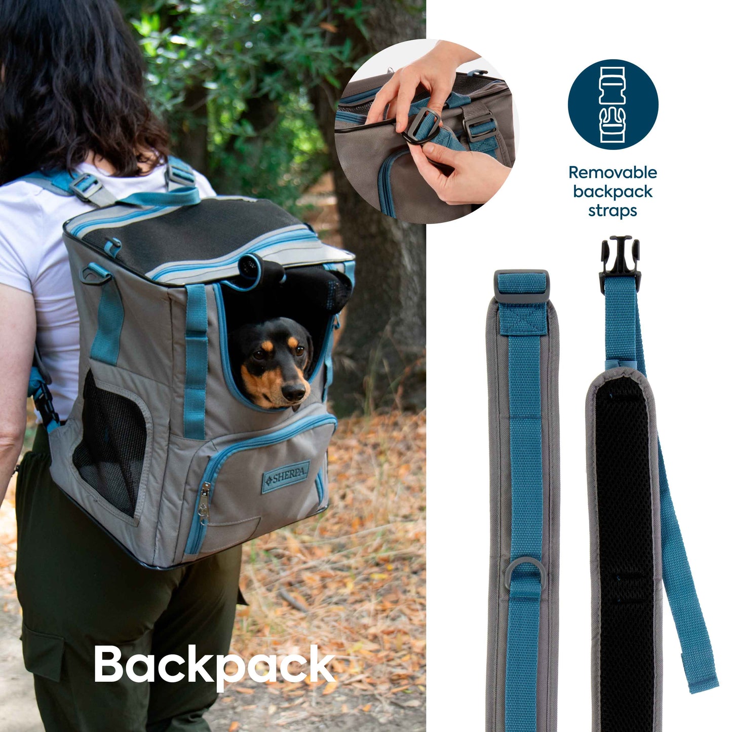 Trek Tote 2-in-1 Pet Backpack & Tote for Cats & Dogs, Medium