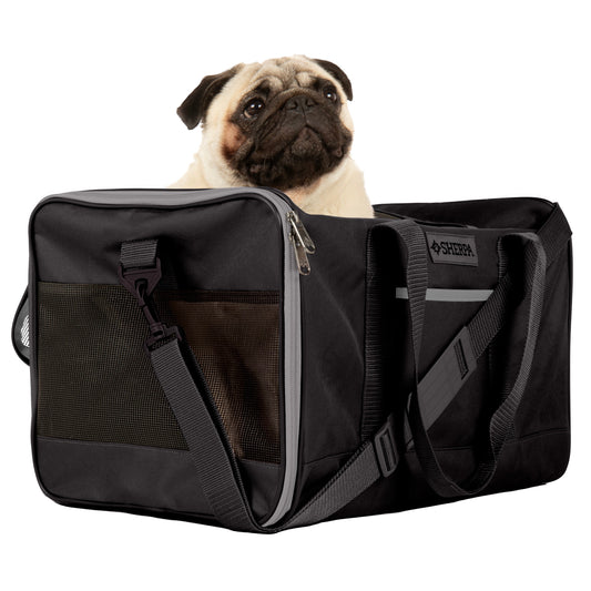 Essential Soft Sided Pet Carrier for Cats & Dogs, Black, Large