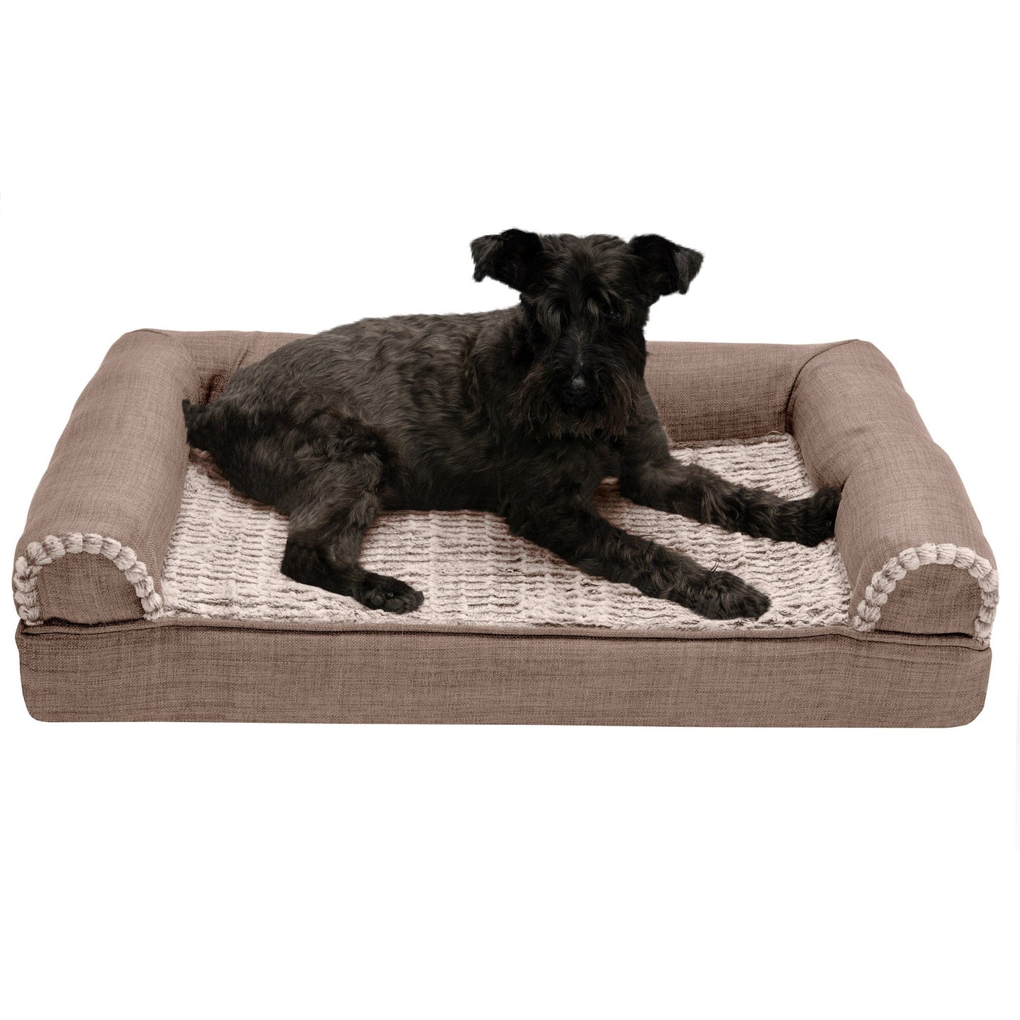 Sofa Dog Bed - Luxe Fur & Performance Linen