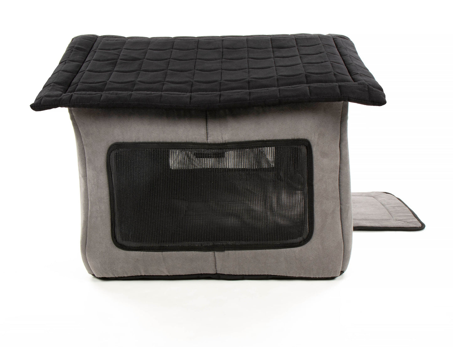Portable, Soft Sided Indoor Pet Shelter - Gray