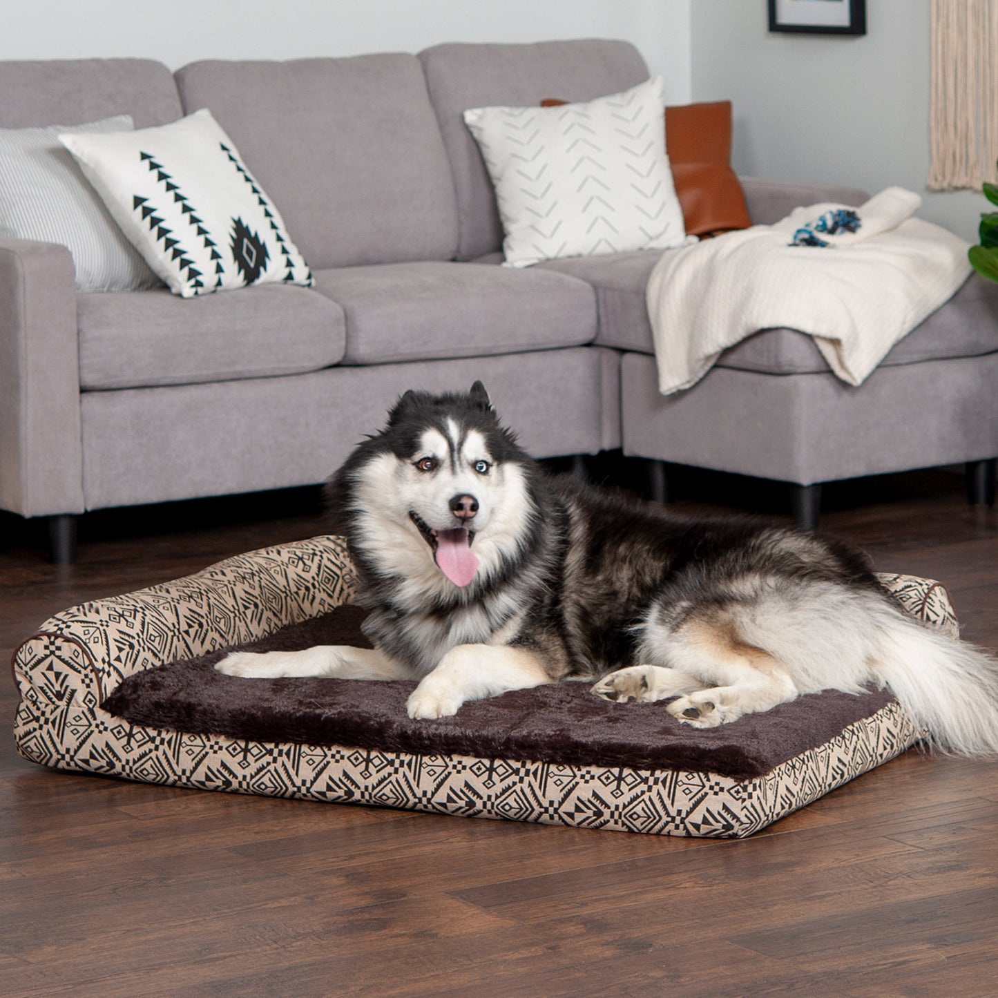Deluxe Chaise Lounge Dog Bed - Southwest Kilim