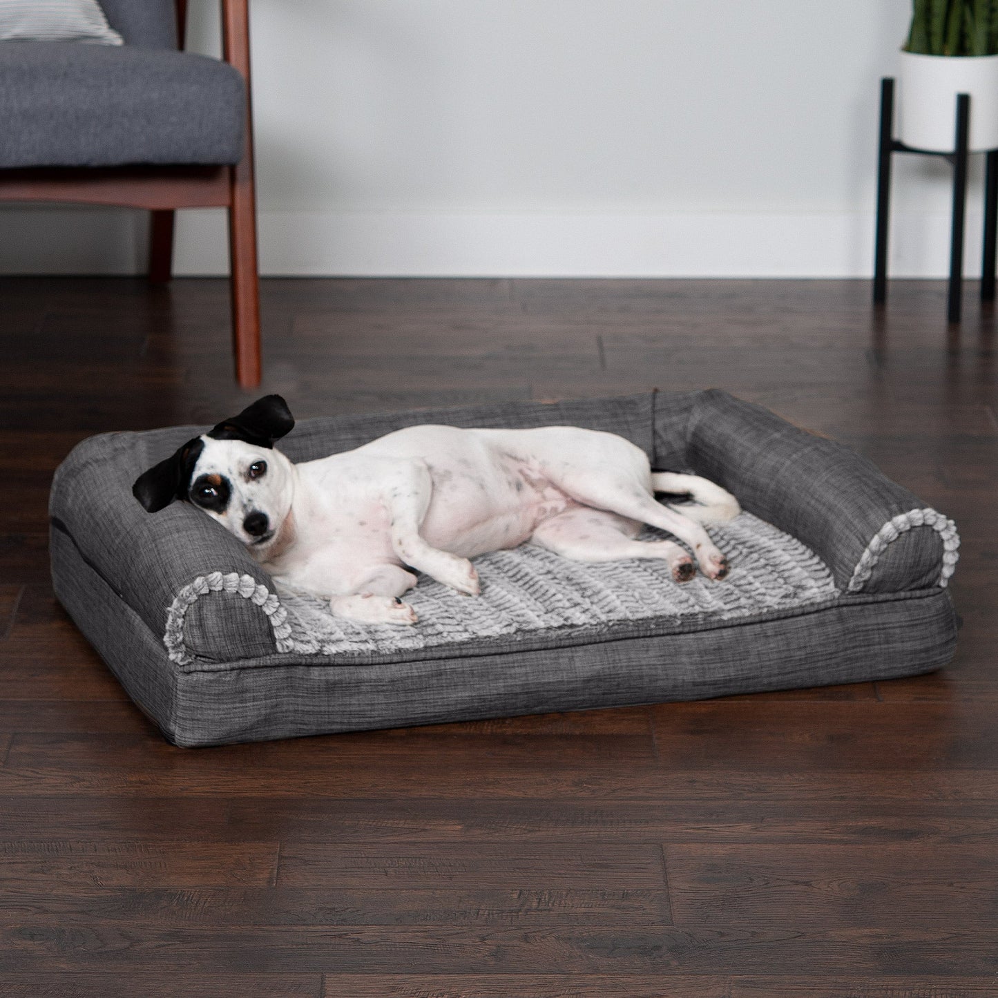 Sofa Dog Bed - Luxe Fur & Performance Linen
