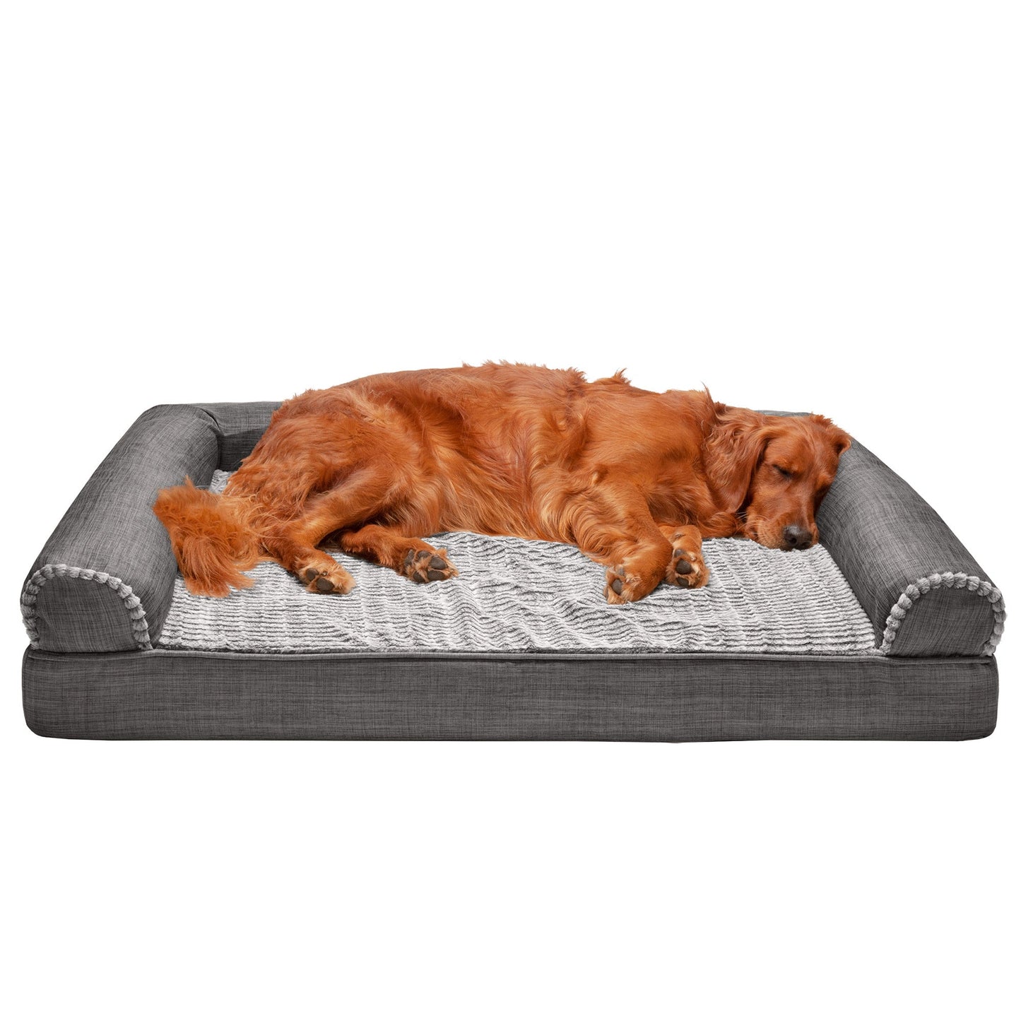 Sofa Dog Bed - Luxe Fur & Performance Linen