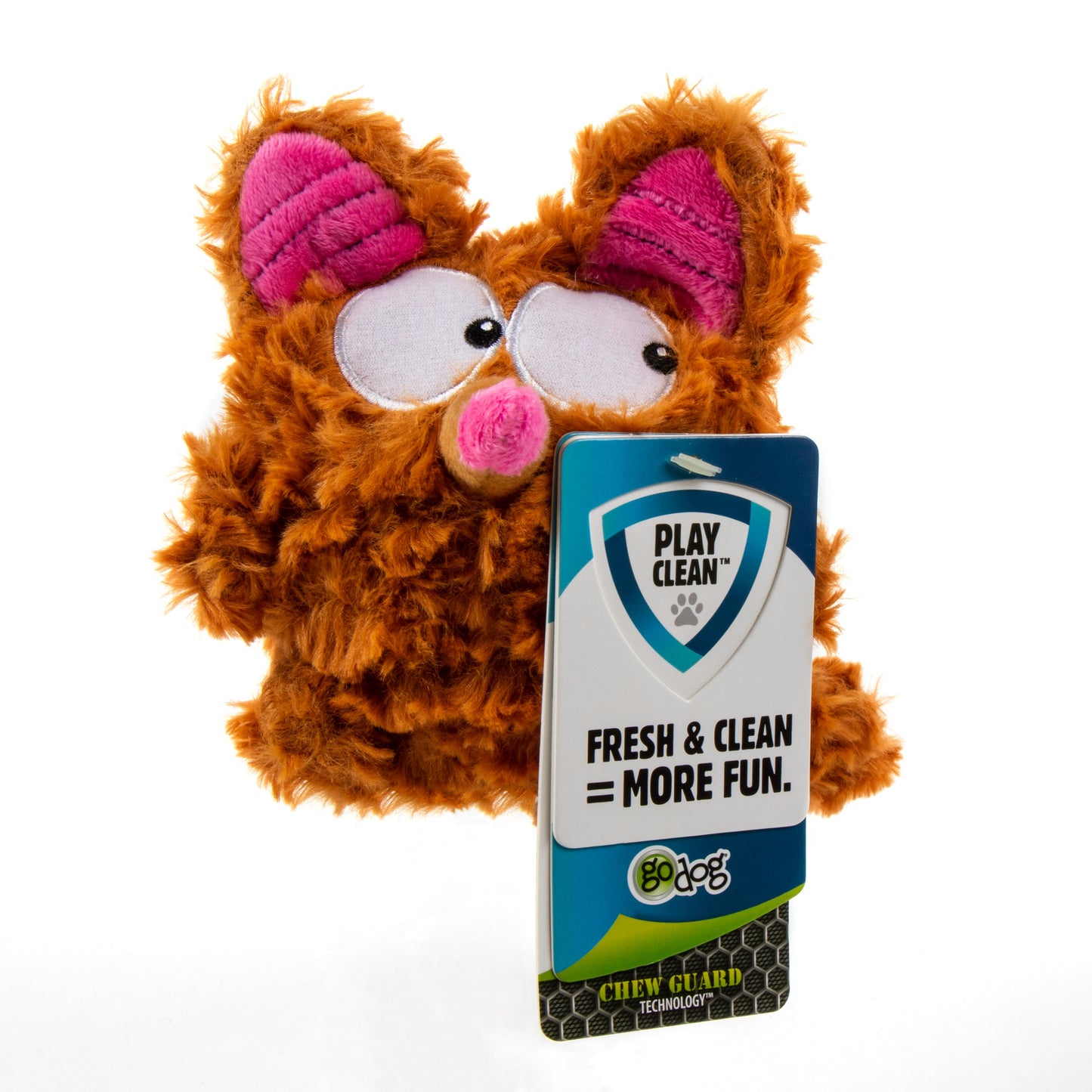 PlayClean Bush Monster Squeaker Plush Dog Toy