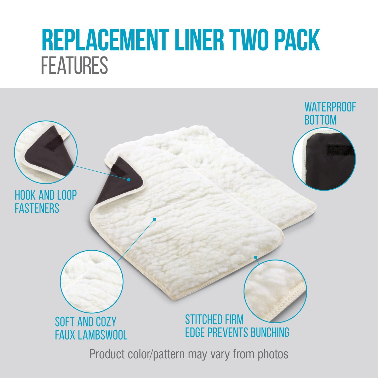 Replacement Liners for Travel Pet Carriers, White, Small (2 Count)