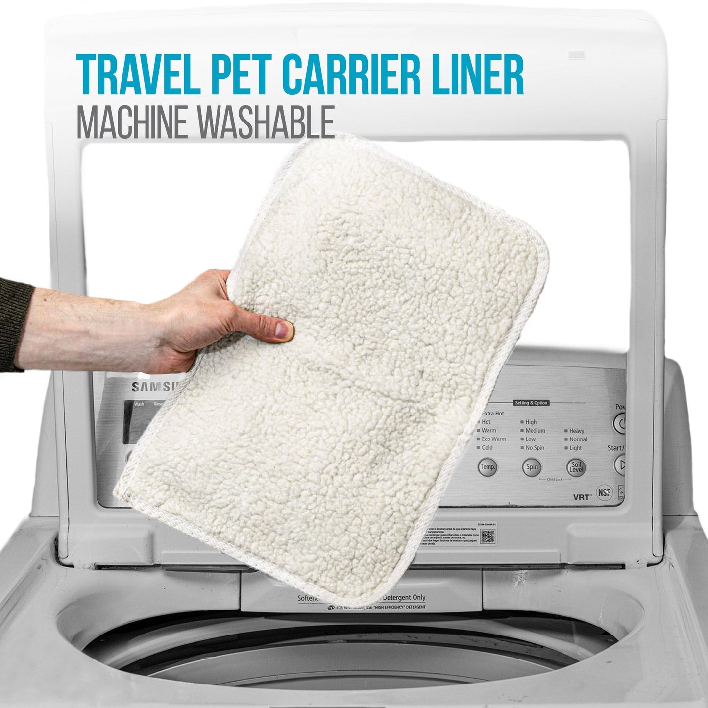 Replacement Liners for Travel Pet Carriers, White, Small (2 Count)