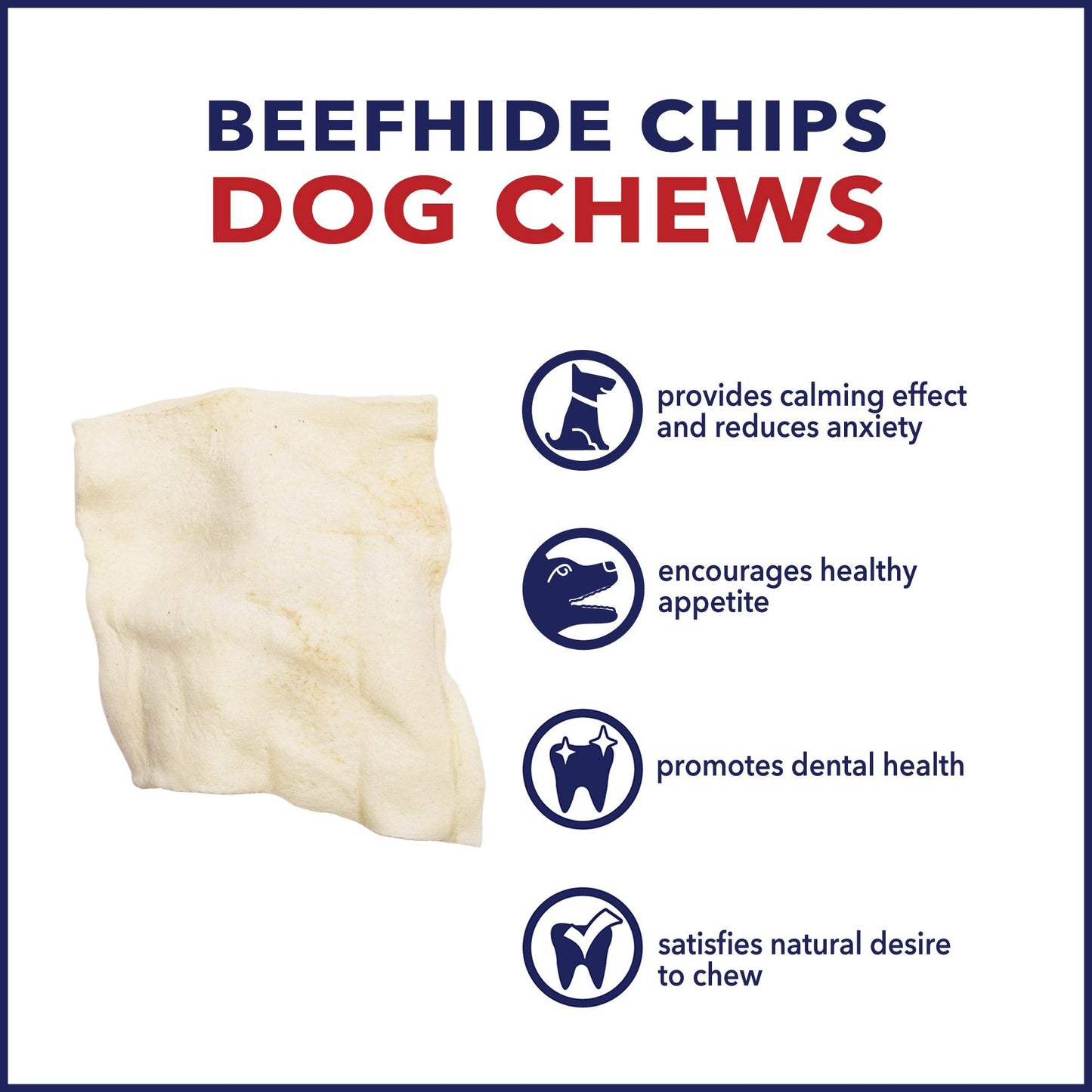 Pet Factory - Made in USA Beefhide Chips - 8oz, Flavored Dog Treats