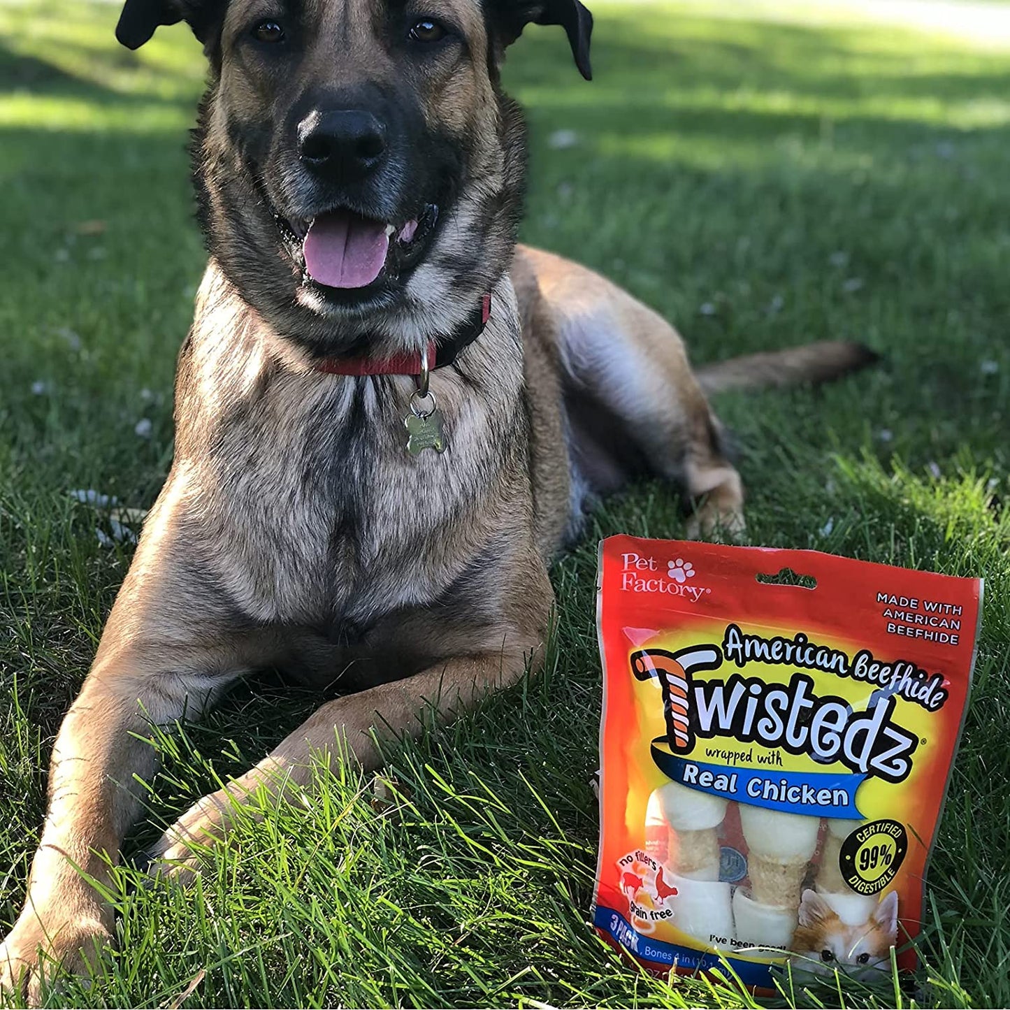 Pet Factory - Twistedz American Beefhide Bones with Meat Wrap Dog Treats