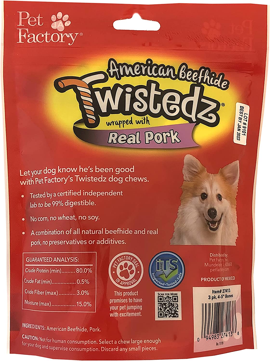 Pet Factory - Twistedz American Beefhide Bones with Meat Wrap Dog Treats