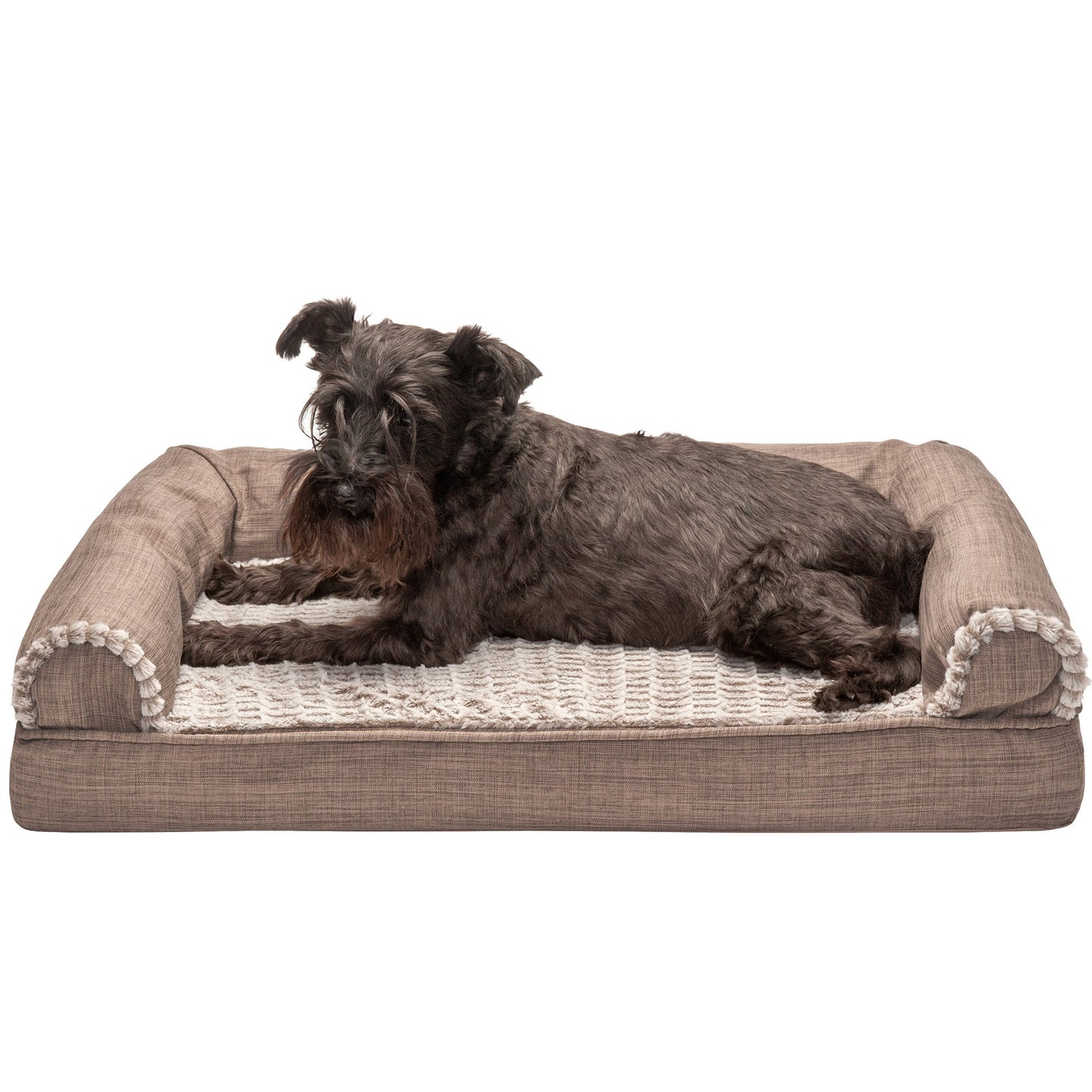 Sofa Dog Bed - Luxe Fur & Performance Linen