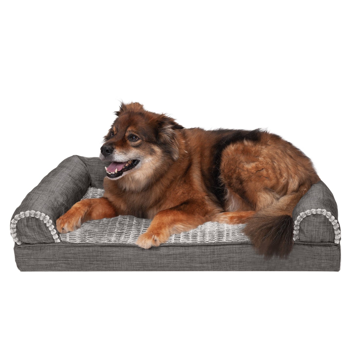 Sofa Dog Bed - Luxe Fur & Performance Linen