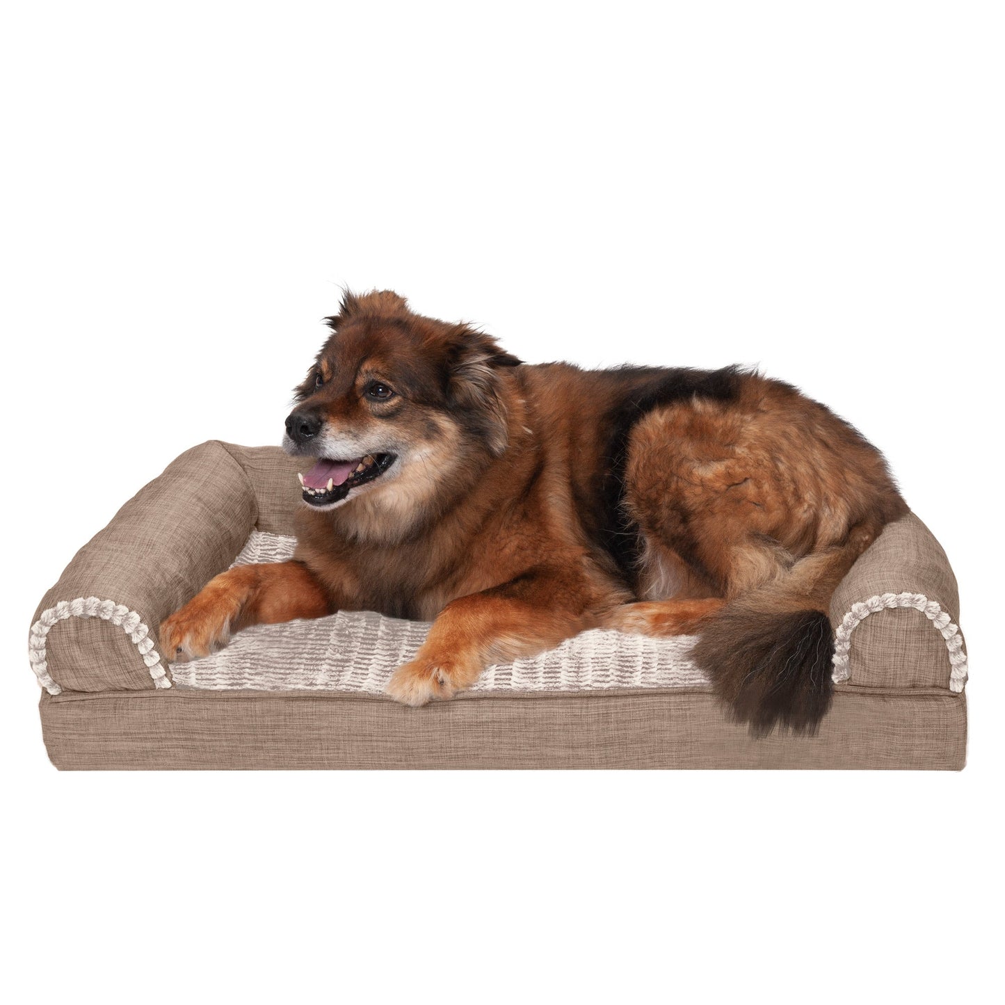 Sofa Dog Bed - Luxe Fur & Performance Linen