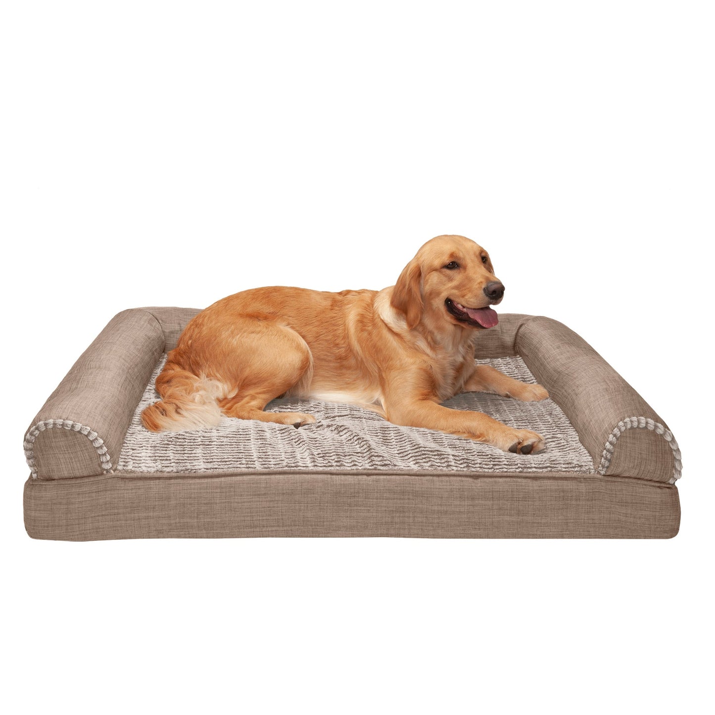 Sofa Dog Bed - Luxe Fur & Performance Linen