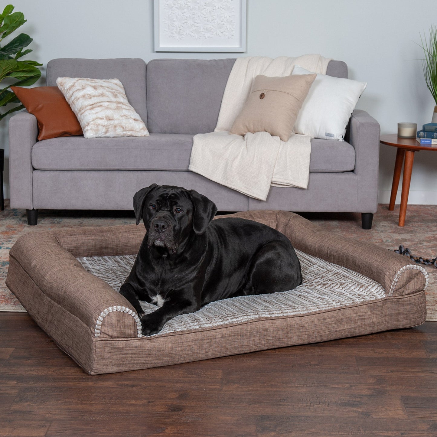 Sofa Dog Bed - Luxe Fur & Performance Linen